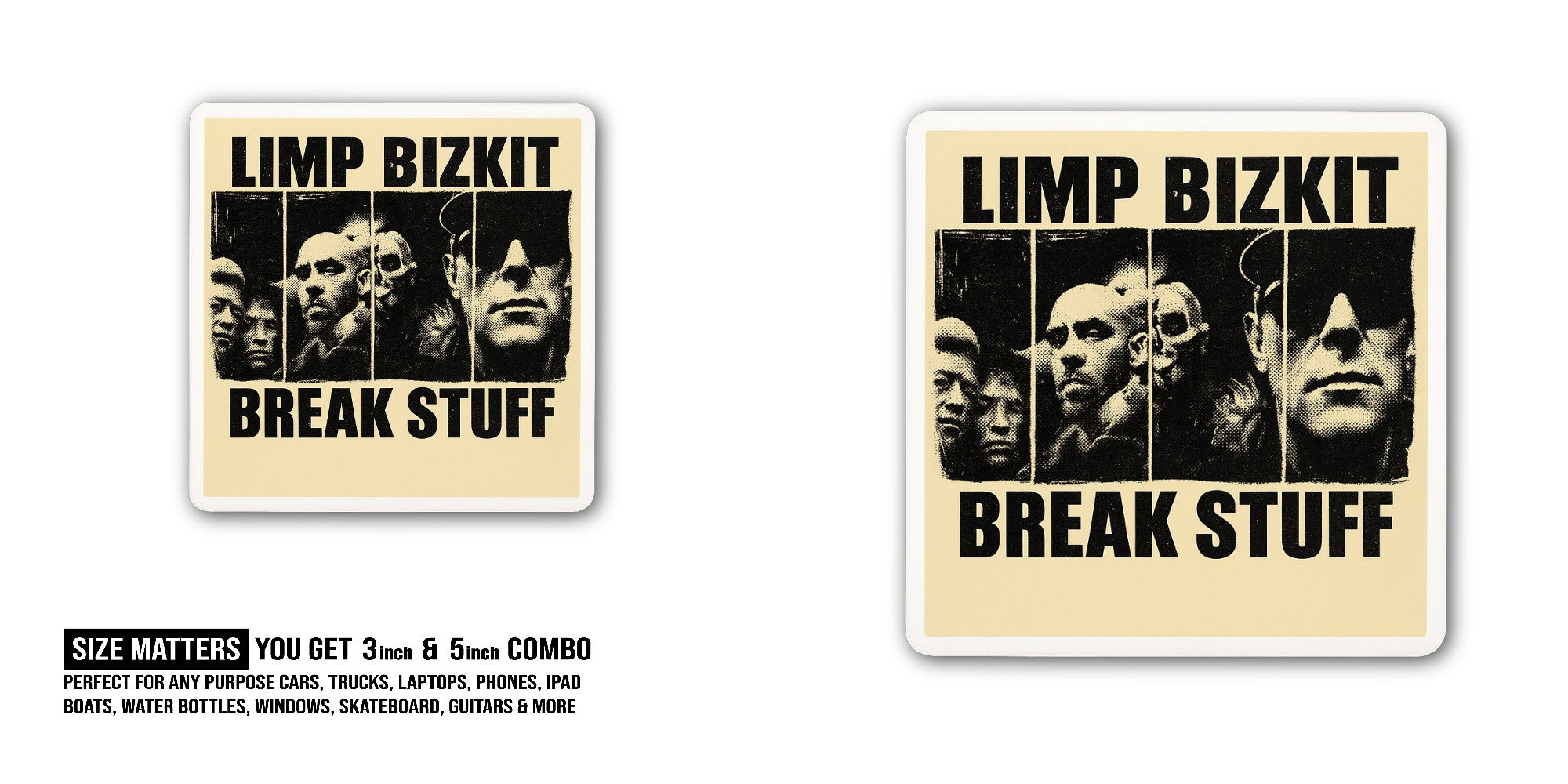 Break Stuff Sticker, Waterproof Vinyl Decal Sticker Indoor Or Outdoor 2 (Pieces) 3" and 5"