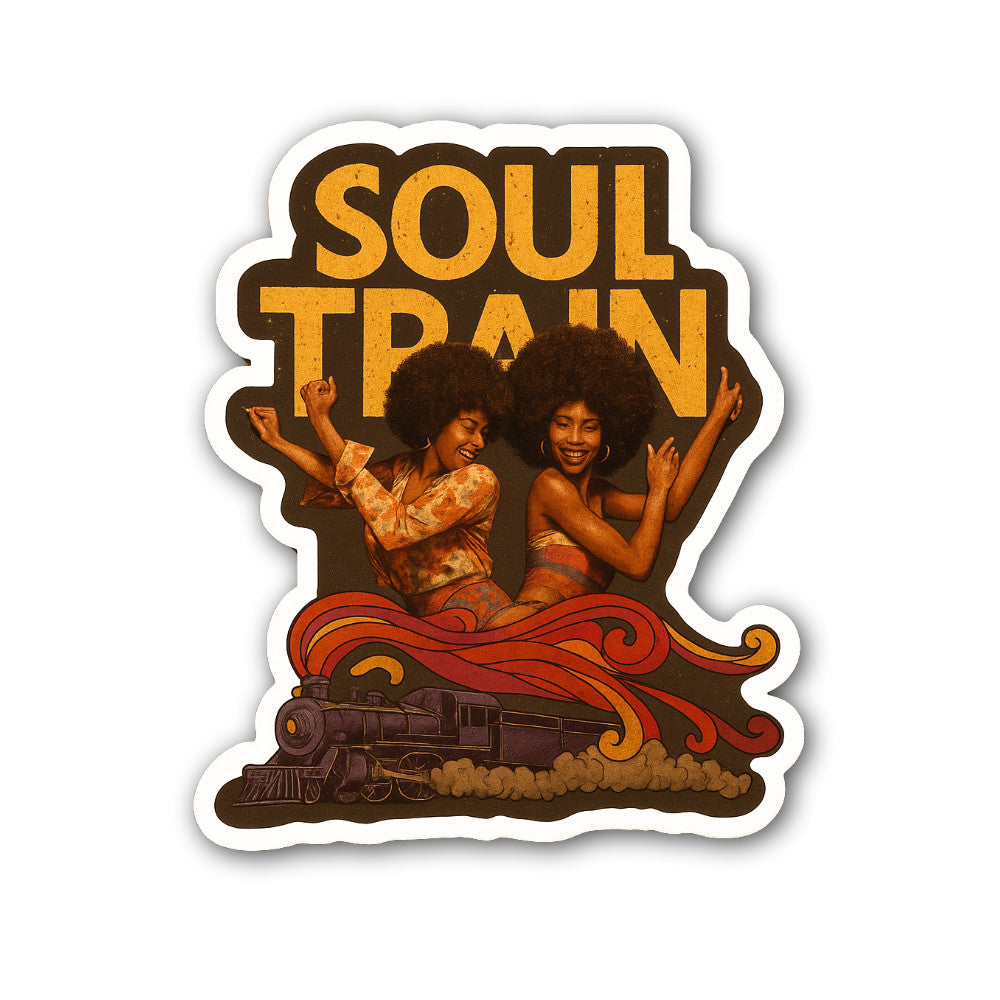 Soul Train Sticker, Waterproof Vinyl Decal Sticker Indoor Or Outdoor 2 (Pieces) 3" and 5"