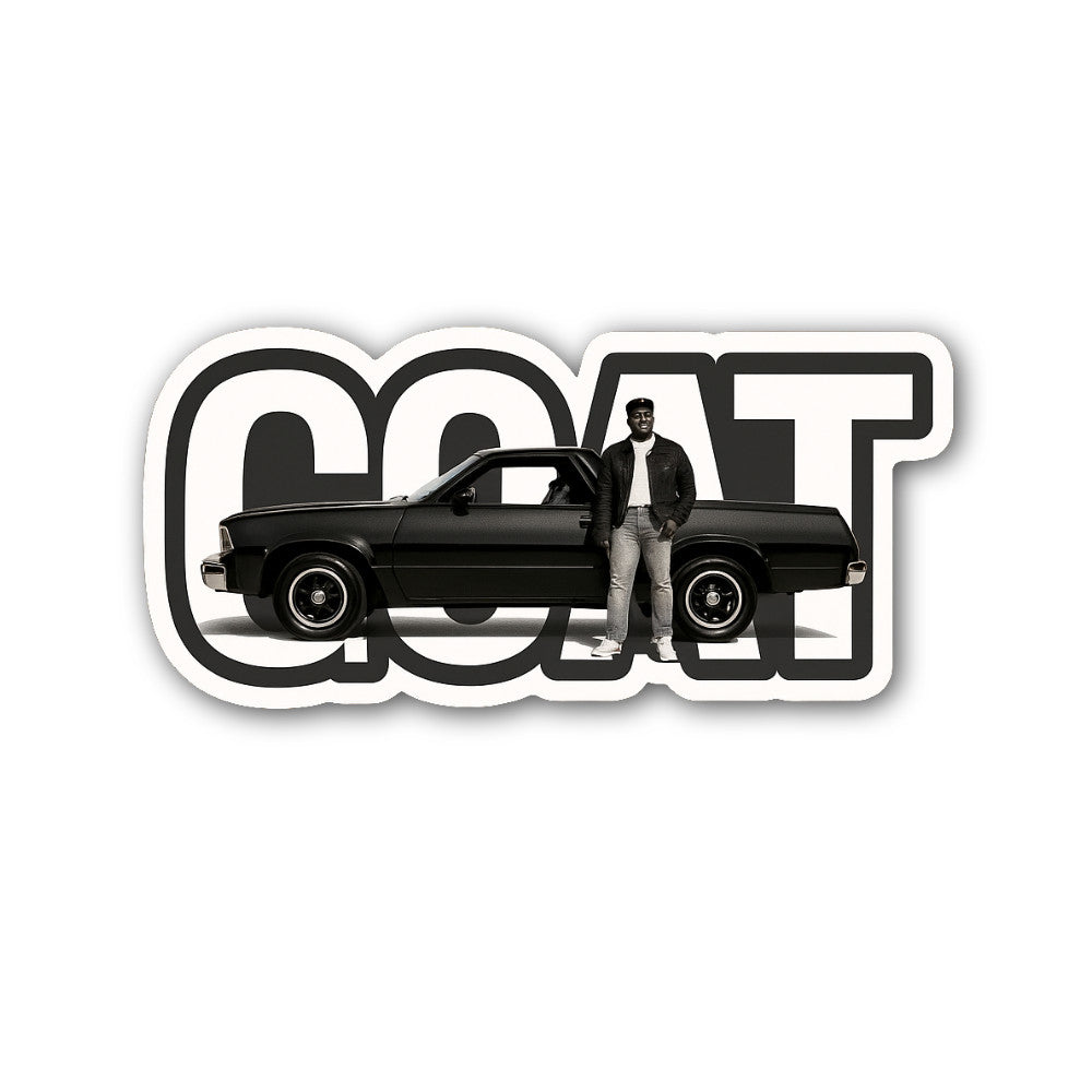 Coat & A Car with Man Sticker, Waterproof Vinyl Decal Sticker Indoor Or Outdoor 2 (Pieces) 3" and 5"