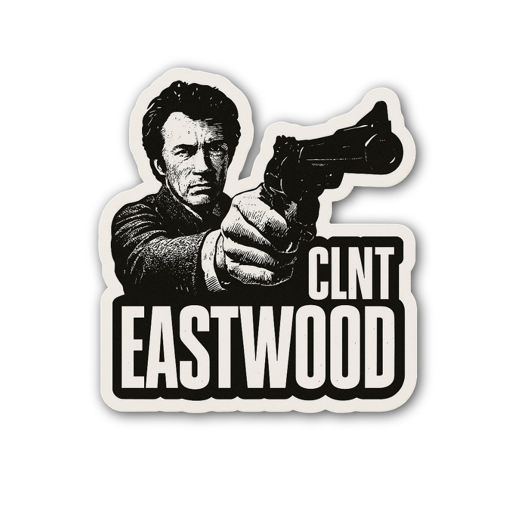 CLNT Eastwood Sticker, Waterproof Vinyl Decal Sticker Indoor Or Outdoor 2 (Pieces) 3" and 5"