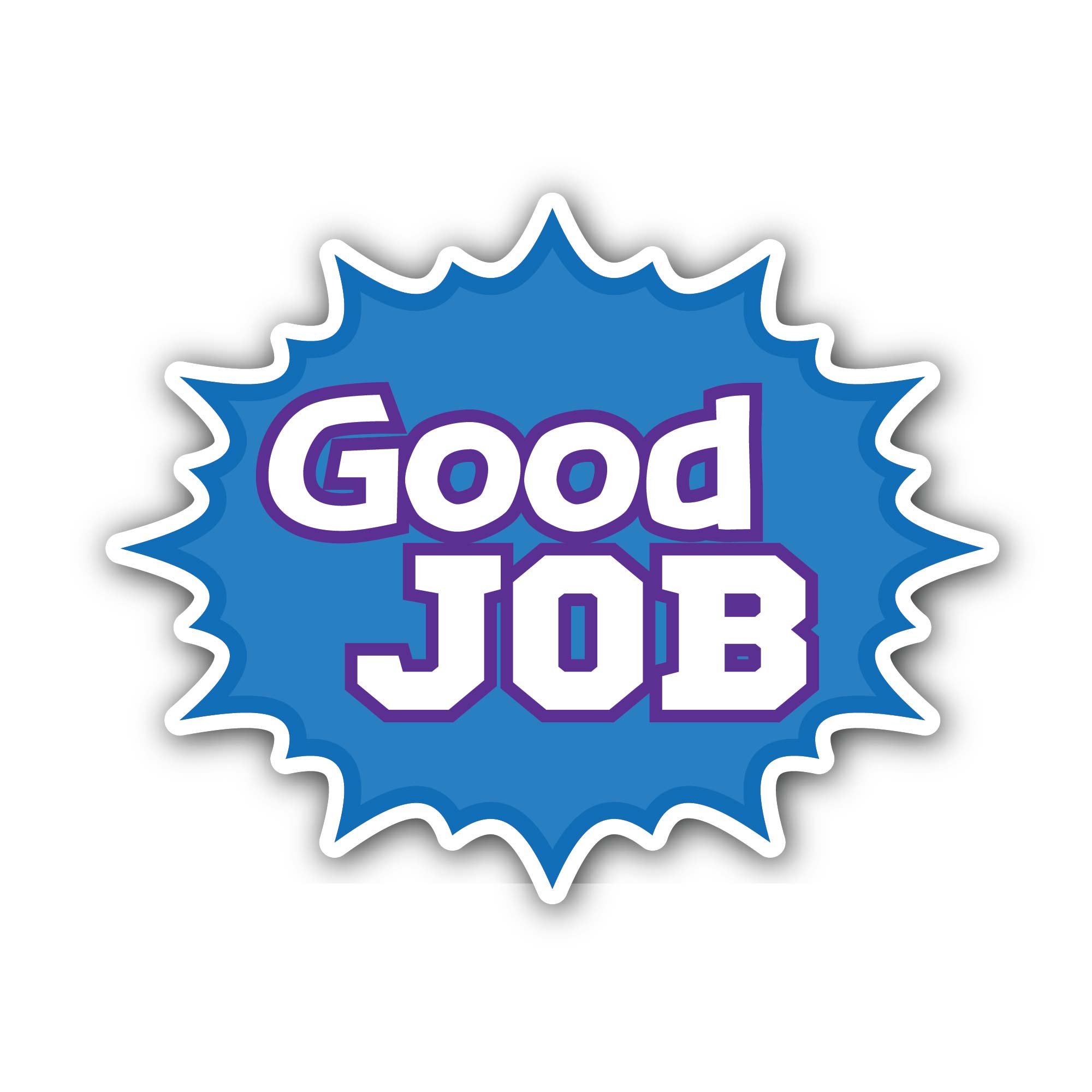 Good Job Talk Balloon Sticker, Waterproof Vinyl Decal Sticker Indoor Or Outdoor 2 (Pieces) 3" and 5"