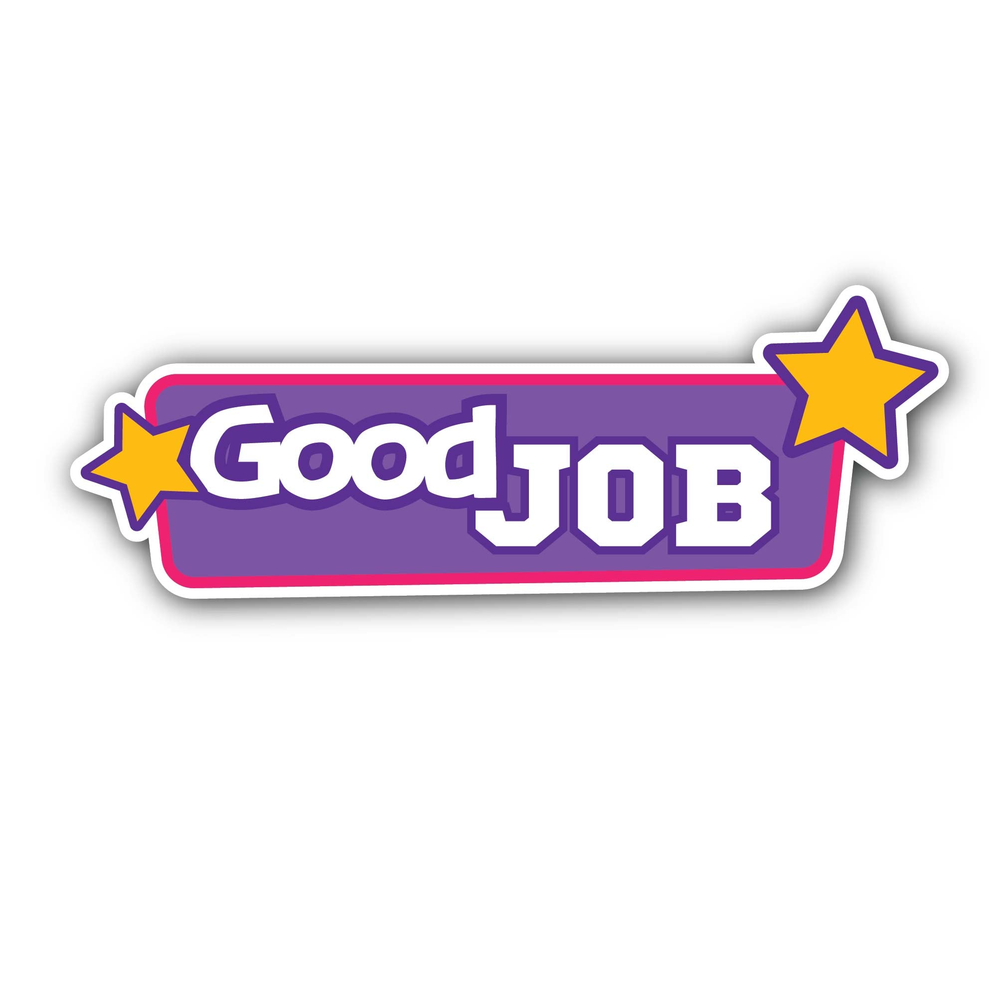 Stars and Good Job Text Sticker, Waterproof Vinyl Decal Sticker Indoor Or Outdoor 2 (Pieces) 3" and 5"