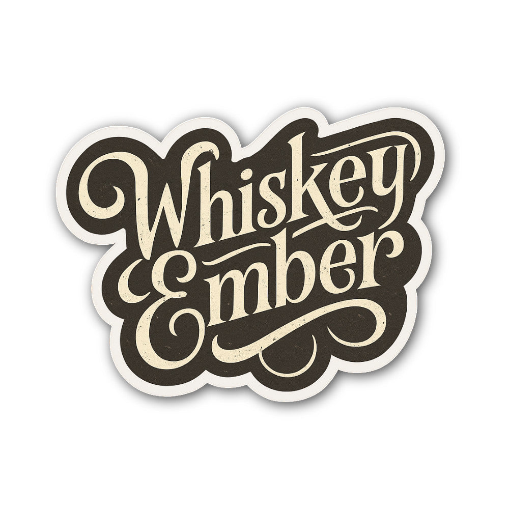 Whiskey Ember Sticker, Waterproof Vinyl Decal Sticker Indoor Or Outdoor 2 (Pieces) 3" and 5"