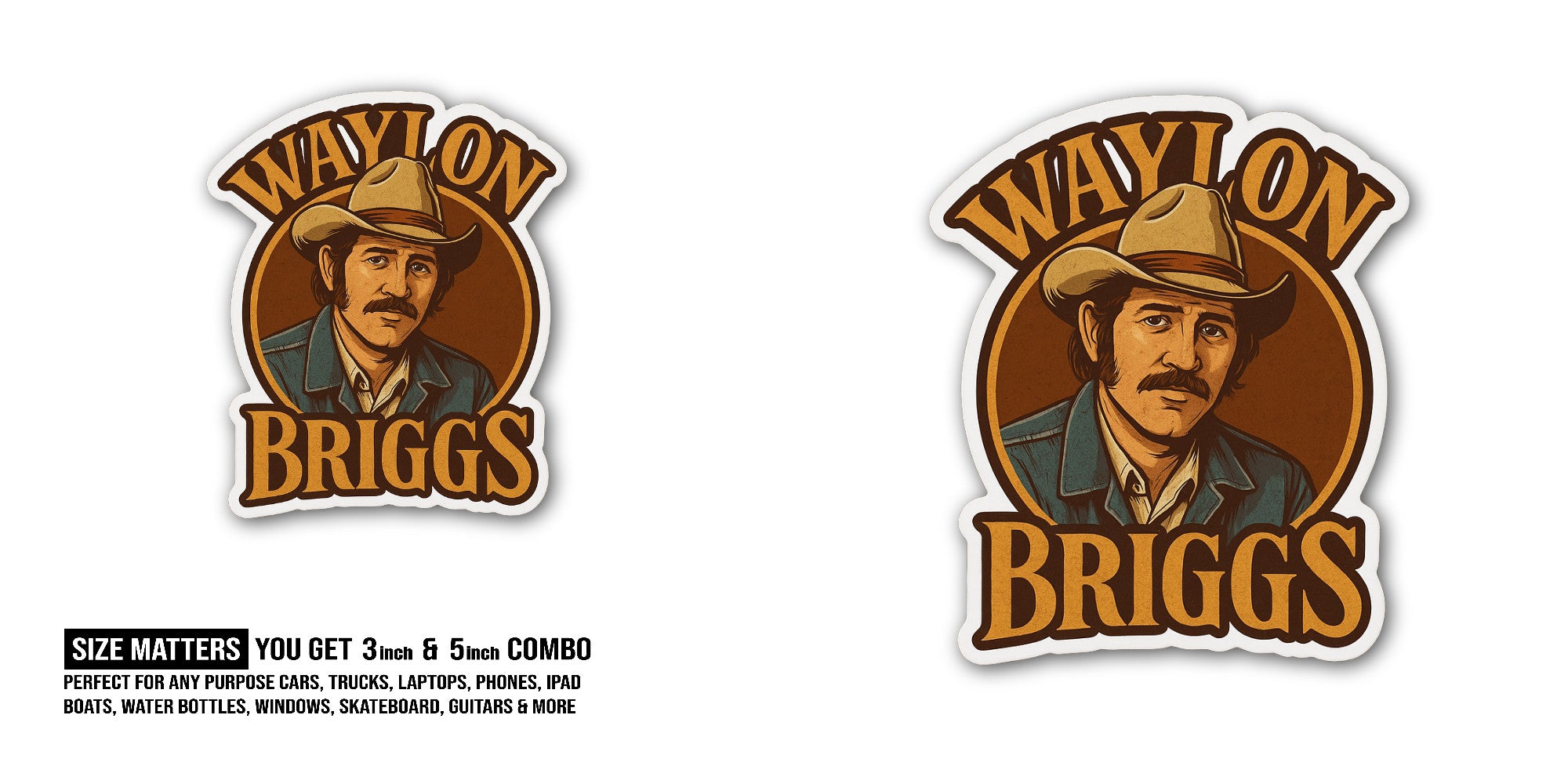 WAYTON Briggs Sticker, Waterproof Vinyl Decal Sticker Indoor Or Outdoor 2 (Pieces) 3" and 5"