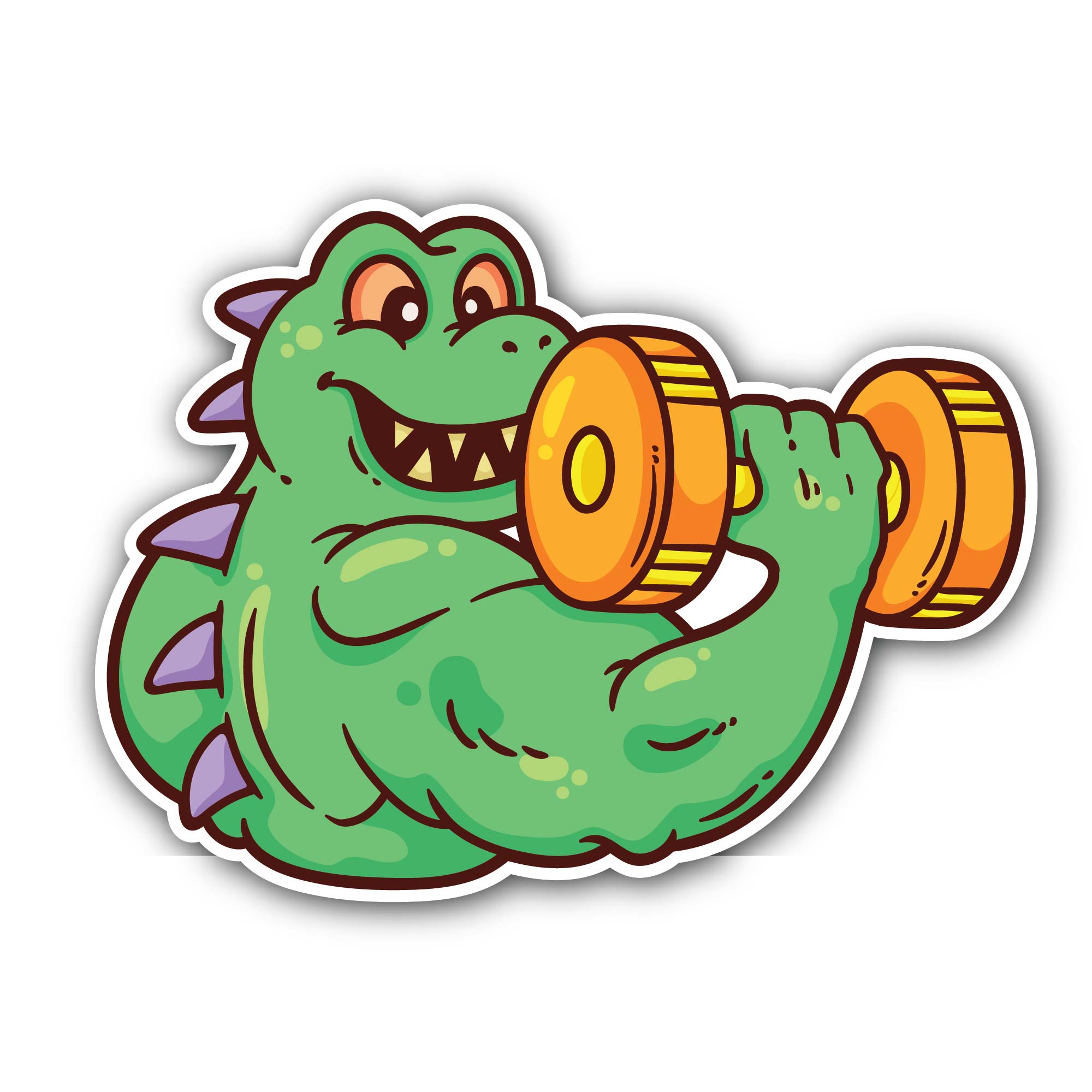 Crocodile Fitness Sticker, Waterproof Vinyl Decal Sticker Indoor Or Outdoor 2 (Pieces) 3" and 5"