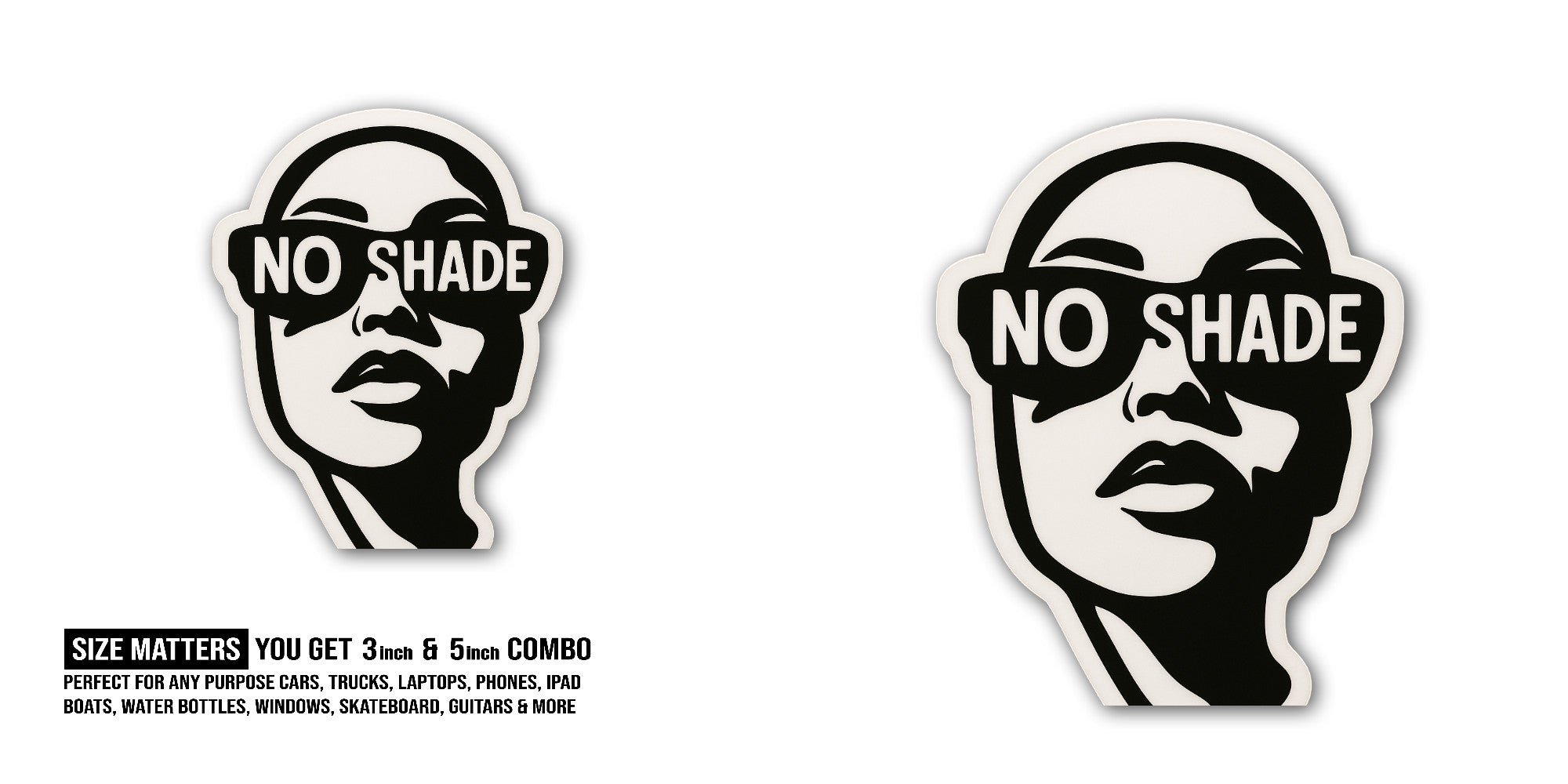 n@ Shade Sticker, Waterproof Vinyl Decal Sticker Indoor Or Outdoor 2 (Pieces) 3" and 5"