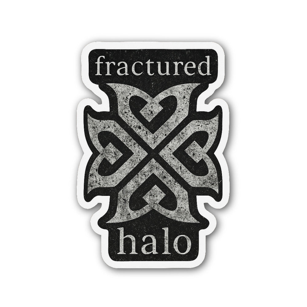 Fractured Halo Sticker, Waterproof Vinyl Decal Sticker Indoor Or Outdoor 2 (Pieces) 3" and 5"