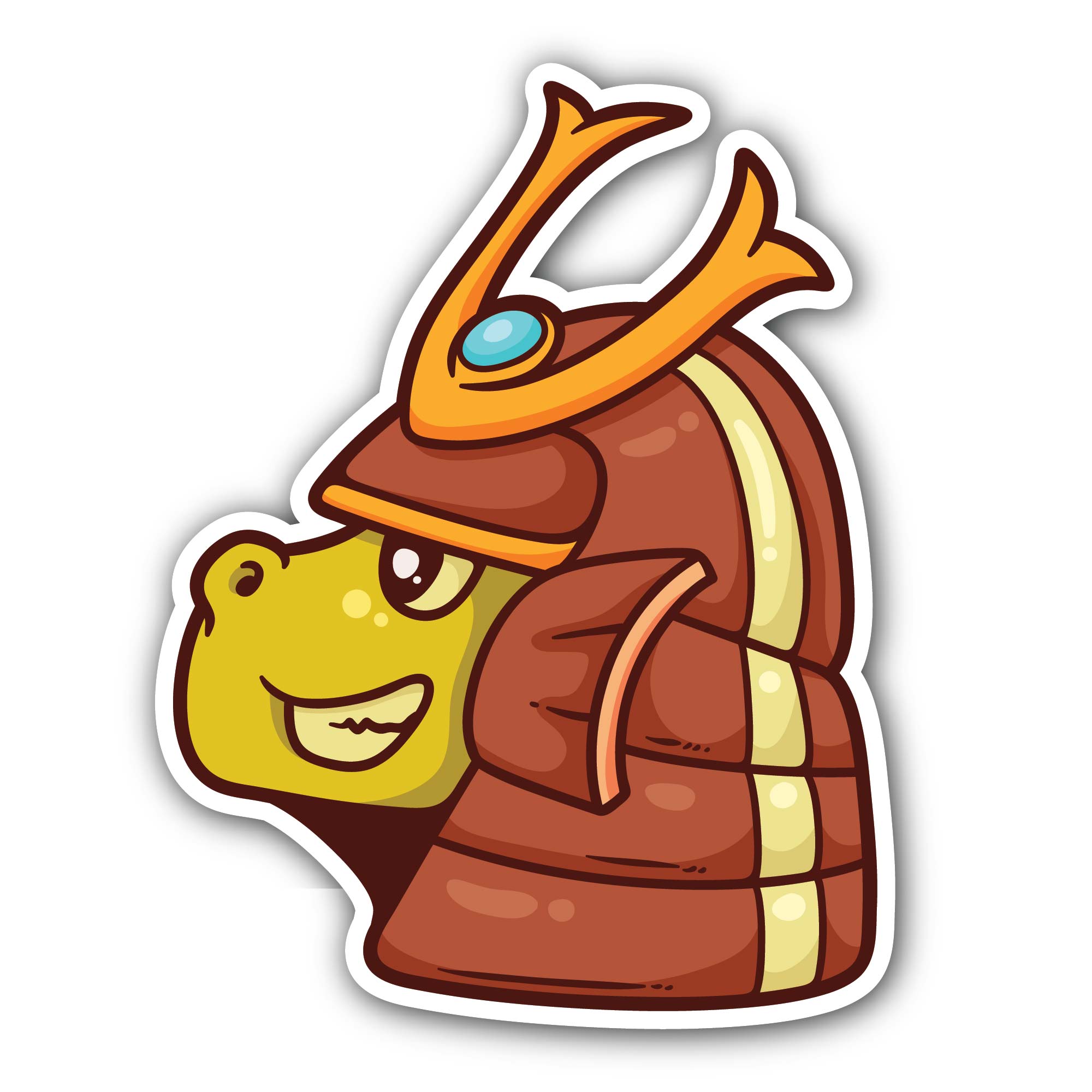 Cute Dinosaur Samurai Sticker, Waterproof Vinyl Decal Sticker Indoor Or Outdoor 2 (Pieces) 3" and 5"