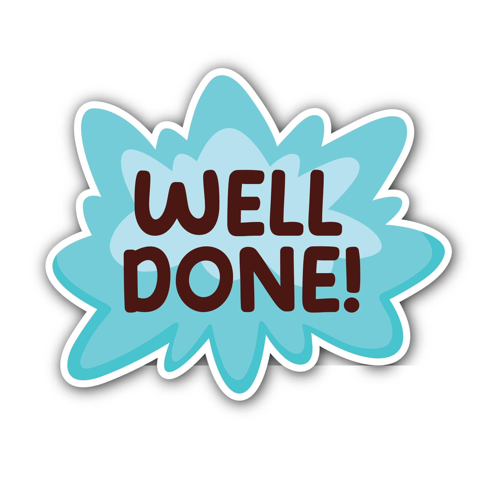 Well Done Sticker, Waterproof Vinyl Decal Sticker Indoor Or Outdoor 2 (Pieces) 3" and 5"
