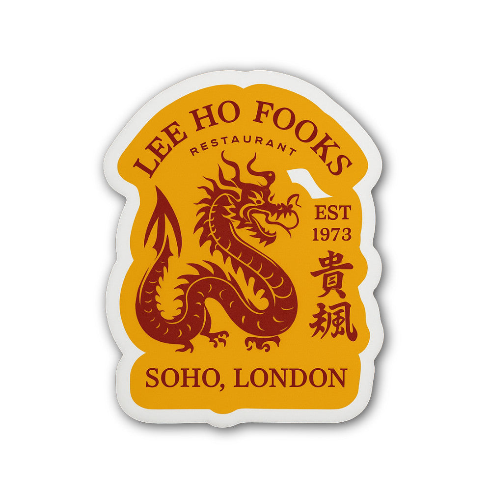LEE HO FOOKS Restaurant Sticker, Waterproof Vinyl Decal Sticker Indoor Or Outdoor 2 (Pieces) 3" and 5"