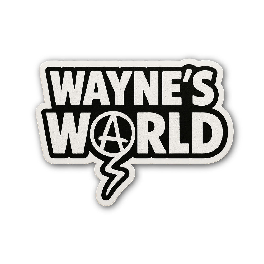 W@aynes World Sticker, Waterproof Vinyl Decal Sticker Indoor Or Outdoor 2 (Pieces) 3" and 5"