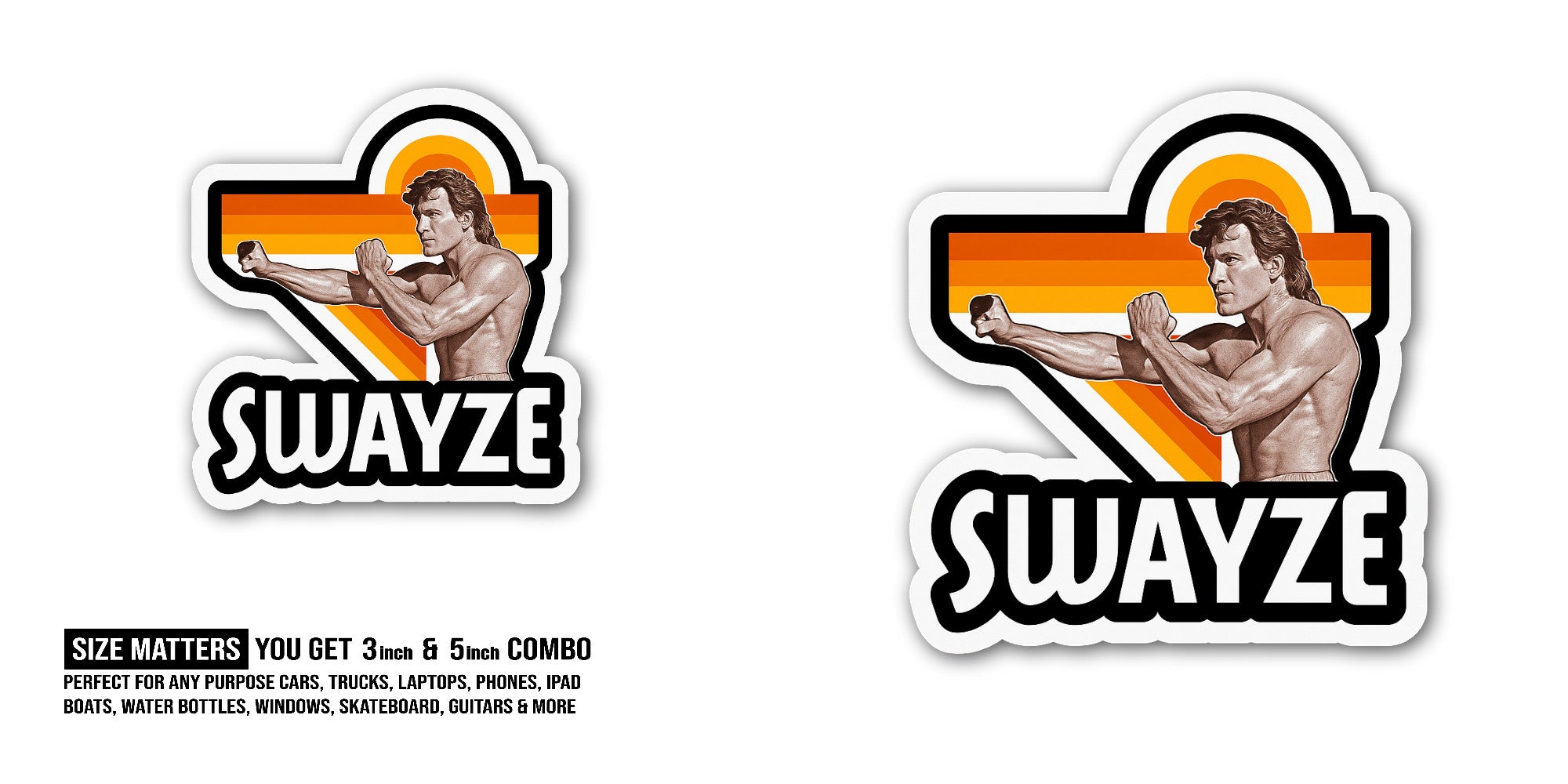 S@WAYZE Sticker, Waterproof Vinyl Decal Sticker Indoor Or Outdoor 2 (Pieces) 3" and 5"
