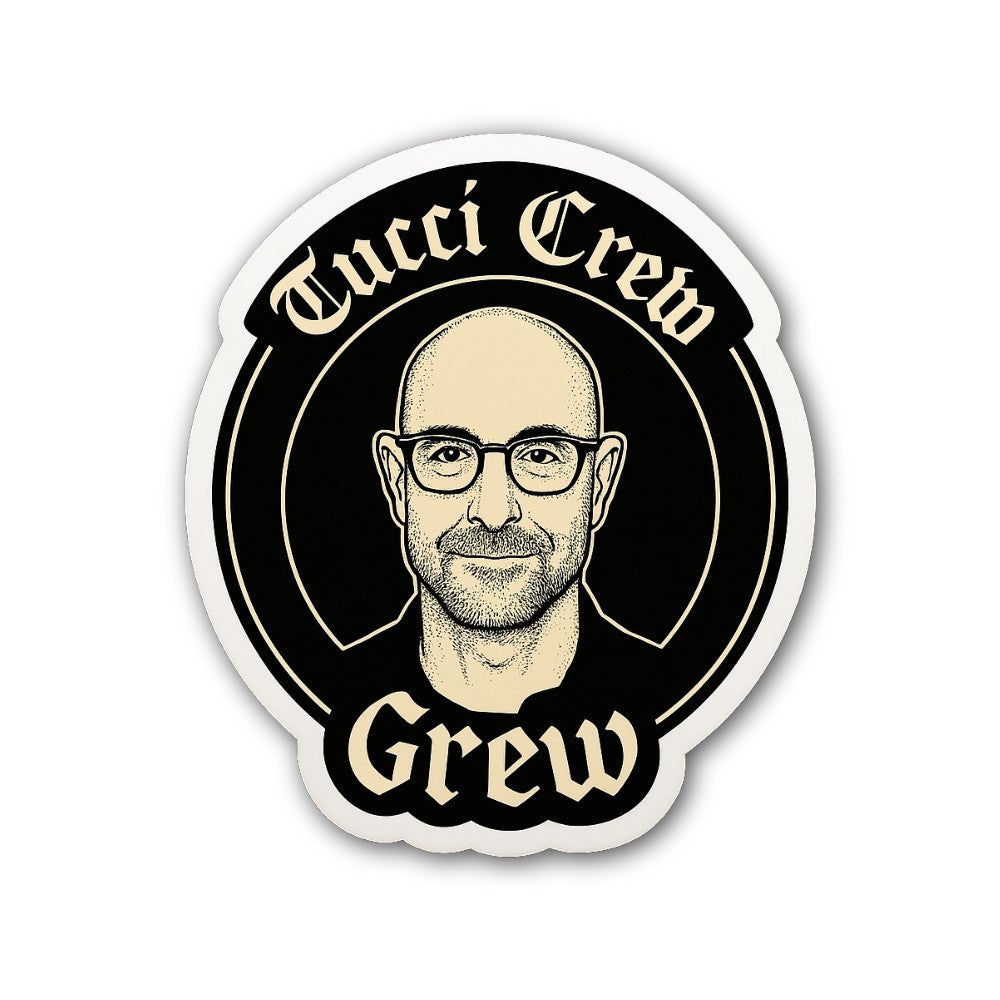 Tucci Crew Grew Sticker, Waterproof Vinyl Decal Sticker Indoor Or Outdoor 2 (Pieces) 3" and 5"