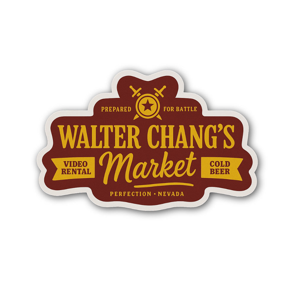 Walter Chang's Market Sticker, Waterproof Vinyl Decal Sticker Indoor Or Outdoor 2 (Pieces) 3" and 5"