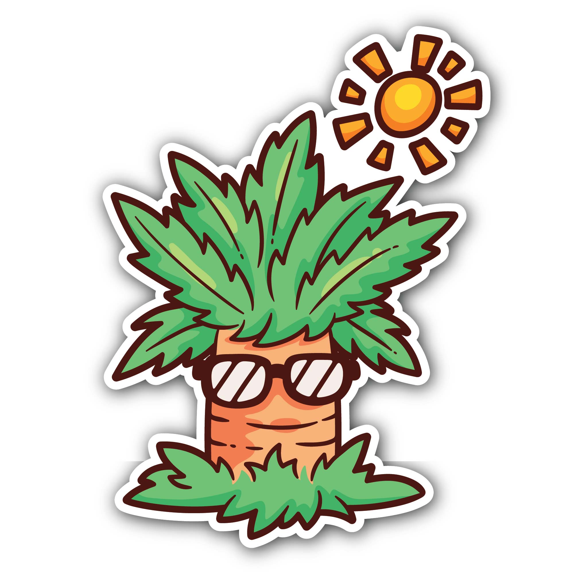Palm Tree Sticker, Waterproof Vinyl Decal Sticker Indoor Or Outdoor 2 (Pieces) 3" and 5"