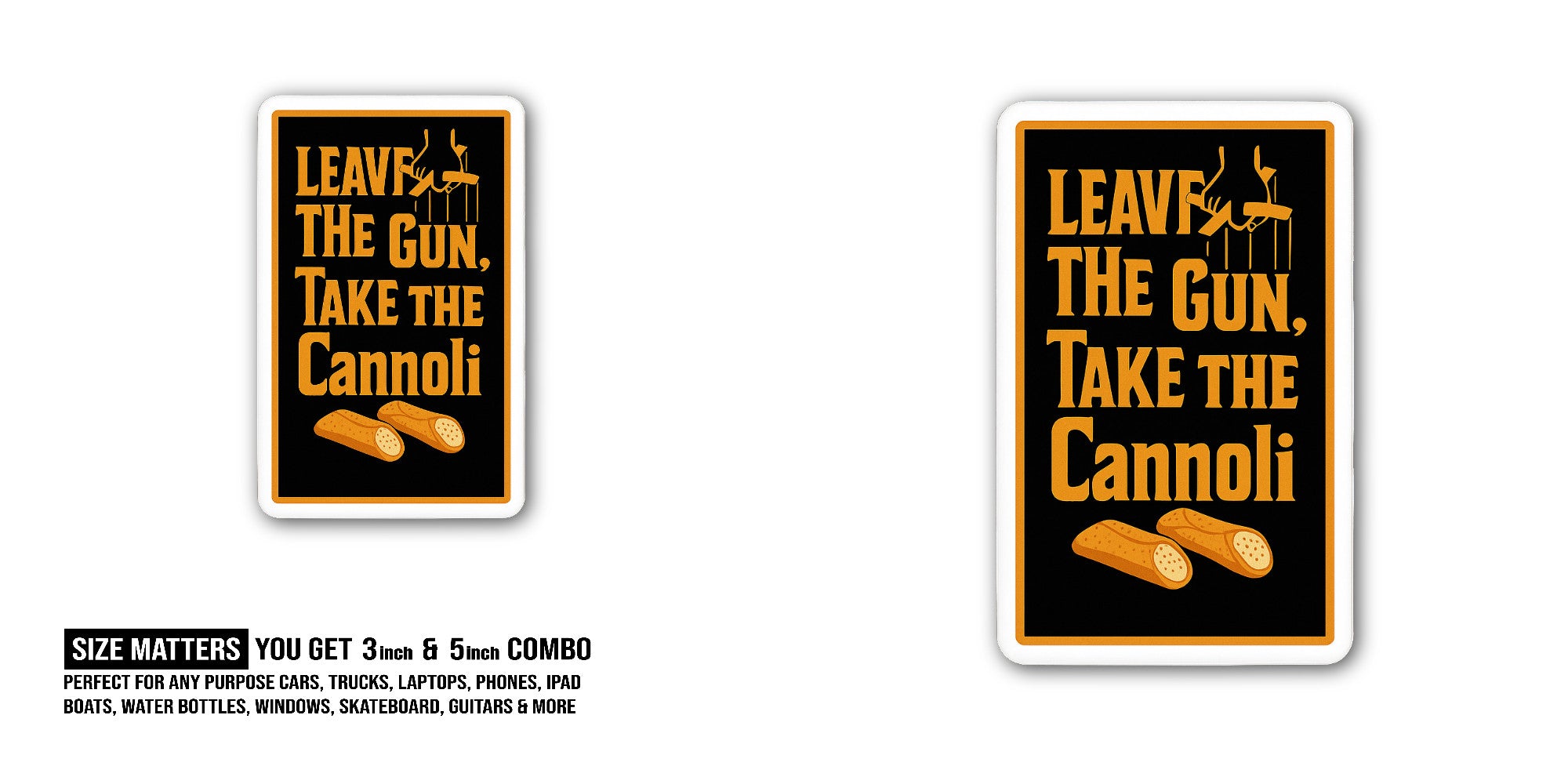 Leave The Gun Sticker, Waterproof Vinyl Decal Sticker Indoor Or Outdoor 2 (Pieces) 3" and 5"