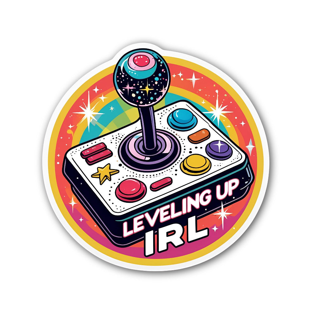 Leveling UP IRL Sticker, Waterproof Vinyl Decal Sticker Indoor Or Outdoor 2 (Pieces) 3" and 5"