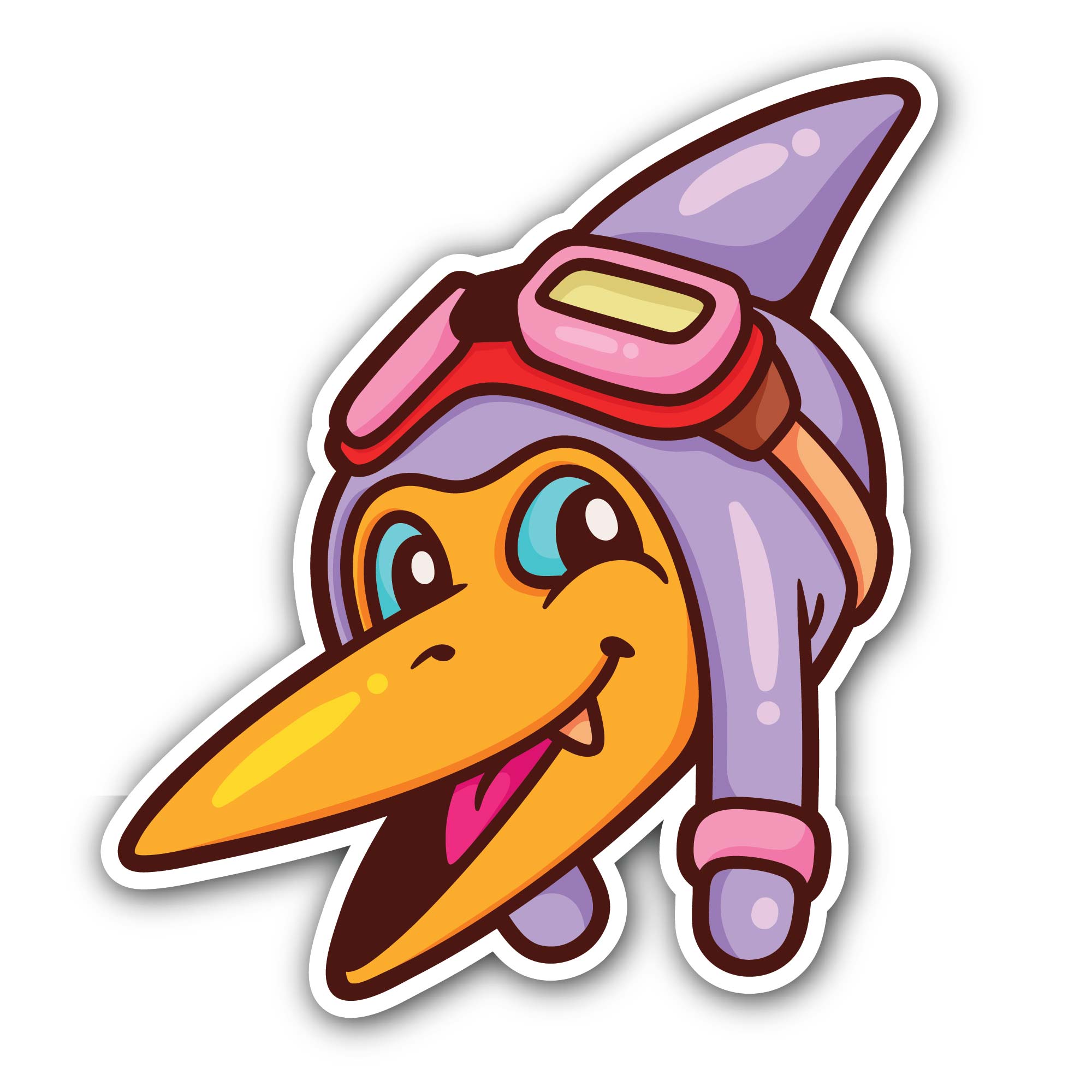 Bird with Pilot hat Sticker, Waterproof Vinyl Decal Sticker Indoor Or Outdoor 2 (Pieces) 3" and 5"
