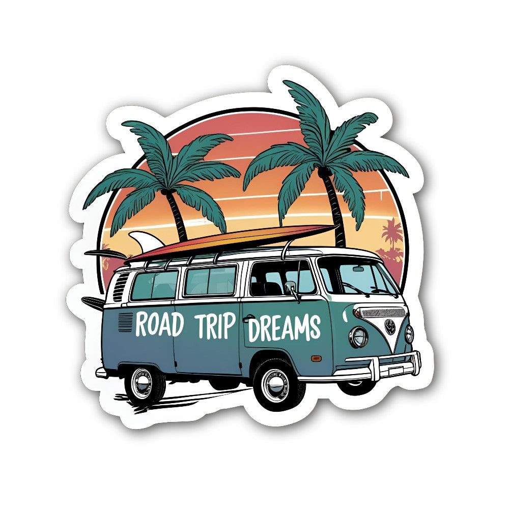 Camper Van Sticker, Waterproof Vinyl Decal Sticker Indoor Or Outdoor 2 (Pieces) 3" and 5"