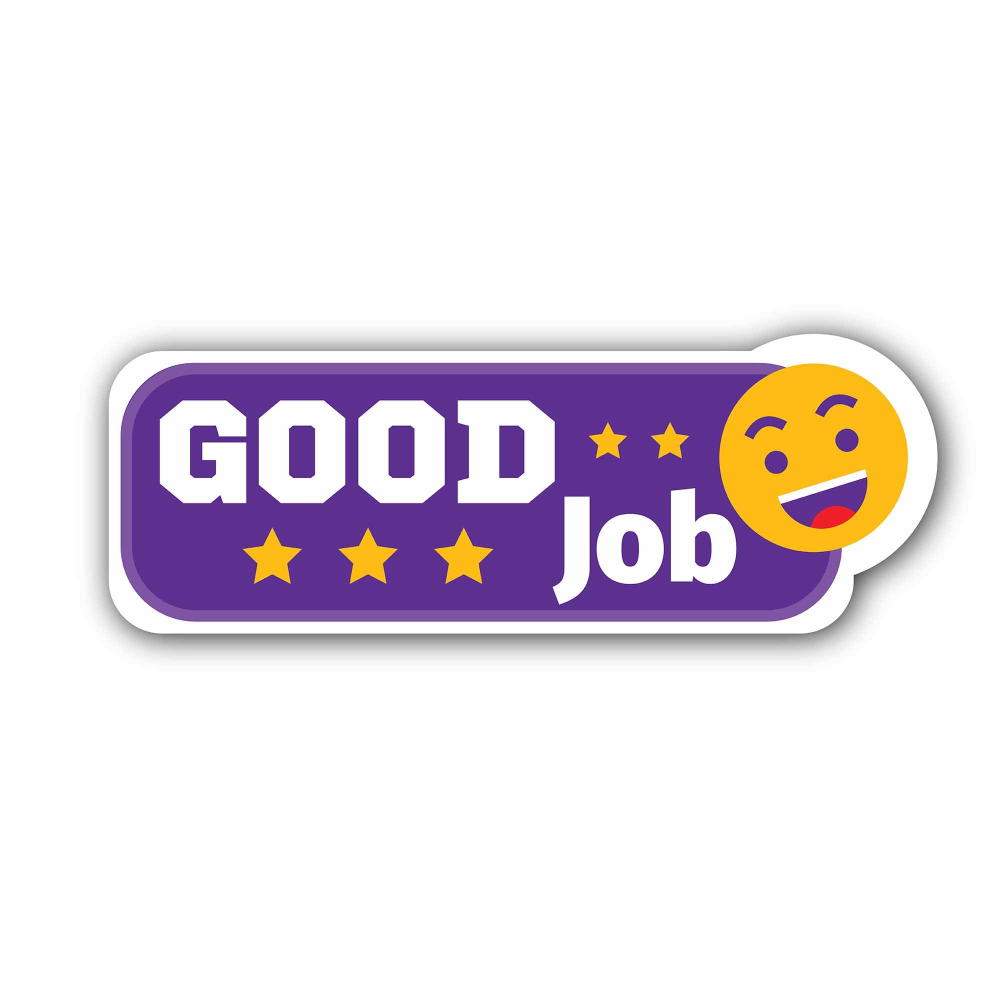 Smile Face & Good Job Sticker, Waterproof Vinyl Decal Sticker Indoor Or Outdoor 2 (Pieces) 3" and 5"