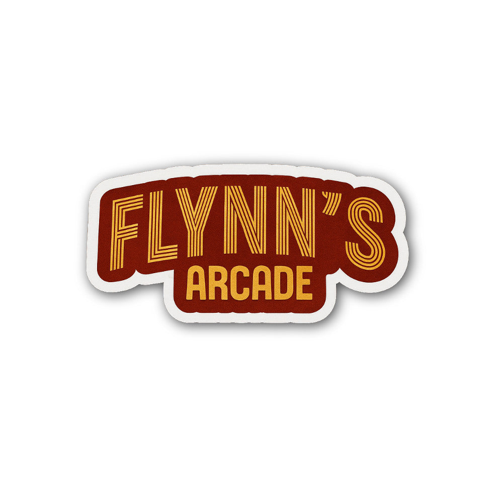 Flynn's Arcade Sticker, Waterproof Vinyl Decal Sticker Indoor Or Outdoor 2 (Pieces) 3" and 5"