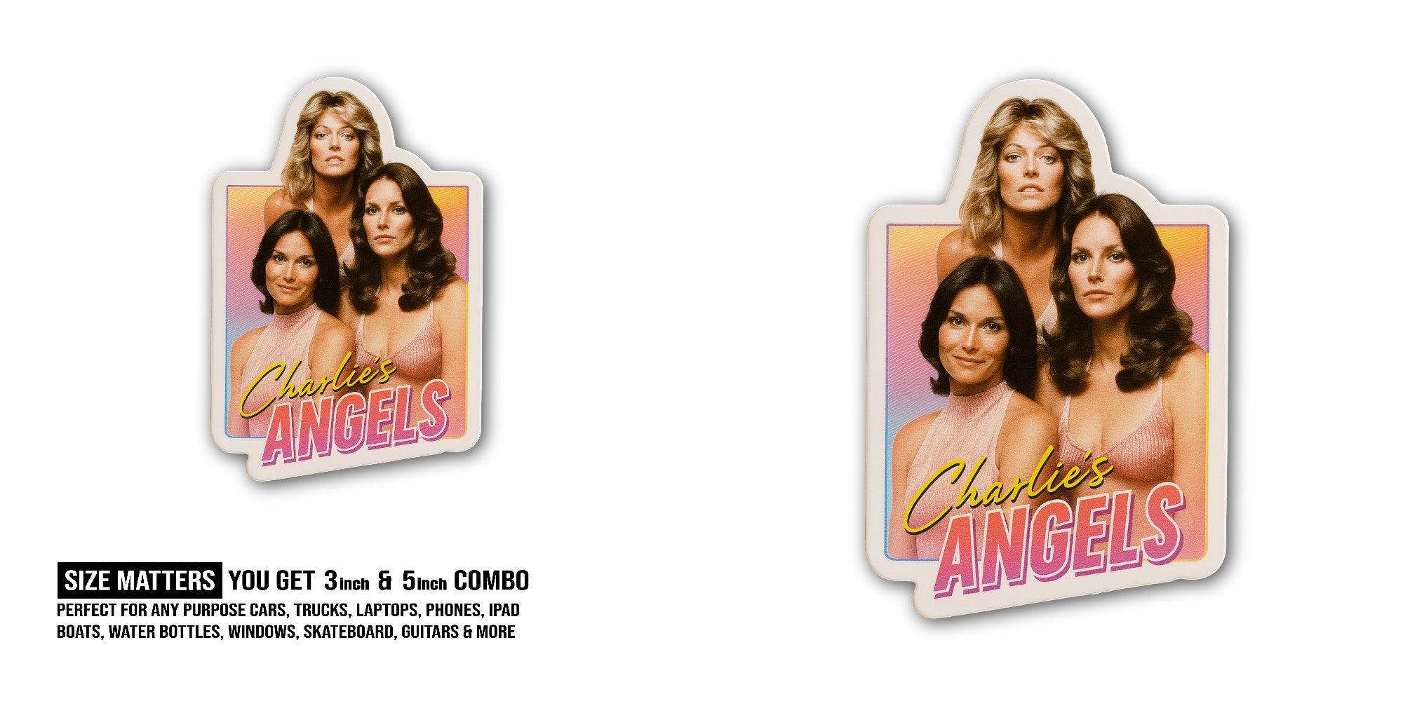 Angels Tittle Sticker, Waterproof Vinyl Decal Sticker Indoor Or Outdoor 2 (Pieces) 3" and 5"