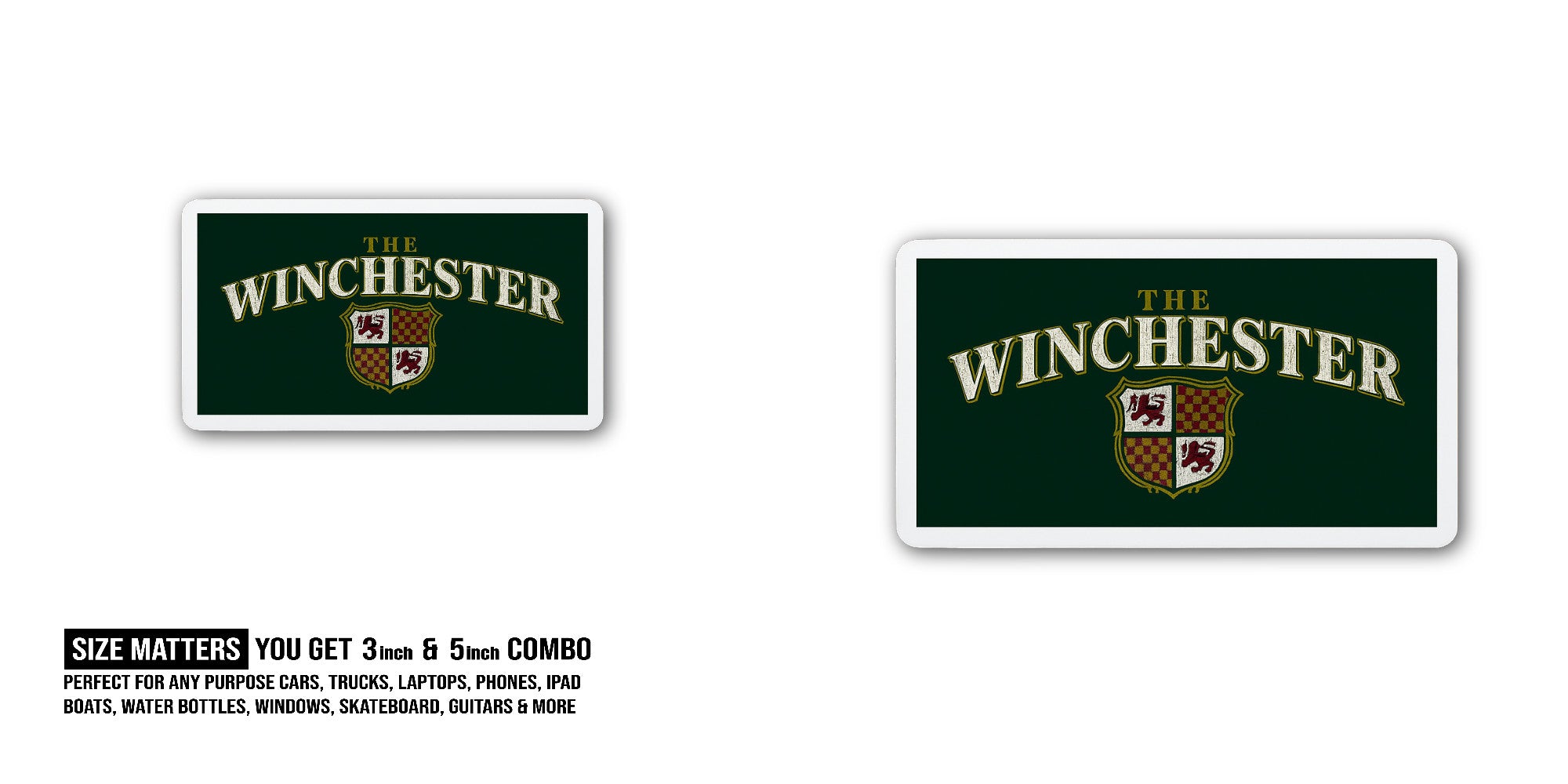 Win.Chest@R Sticker, Waterproof Vinyl Decal Sticker Indoor Or Outdoor 2 (Pieces) 3" and 5"