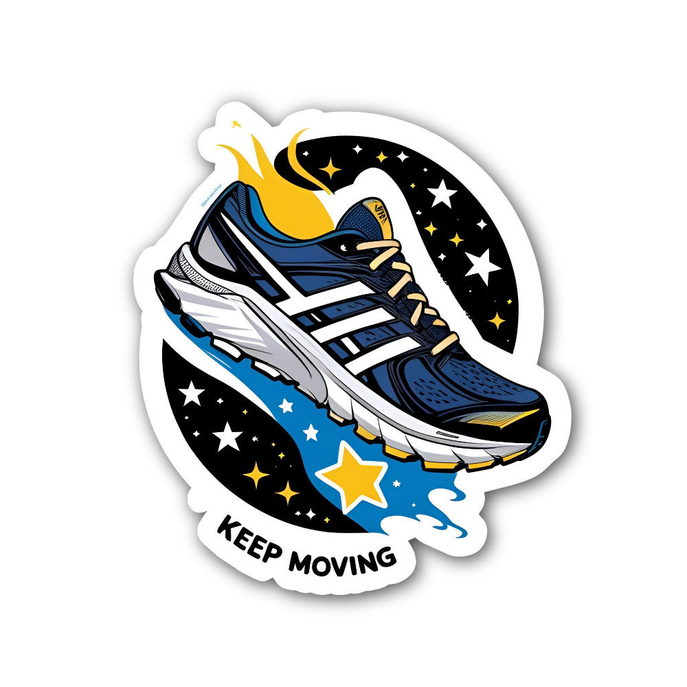 Keep Moving Sticker, Waterproof Vinyl Decal Sticker Indoor Or Outdoor 2 (Pieces) 3" and 5"
