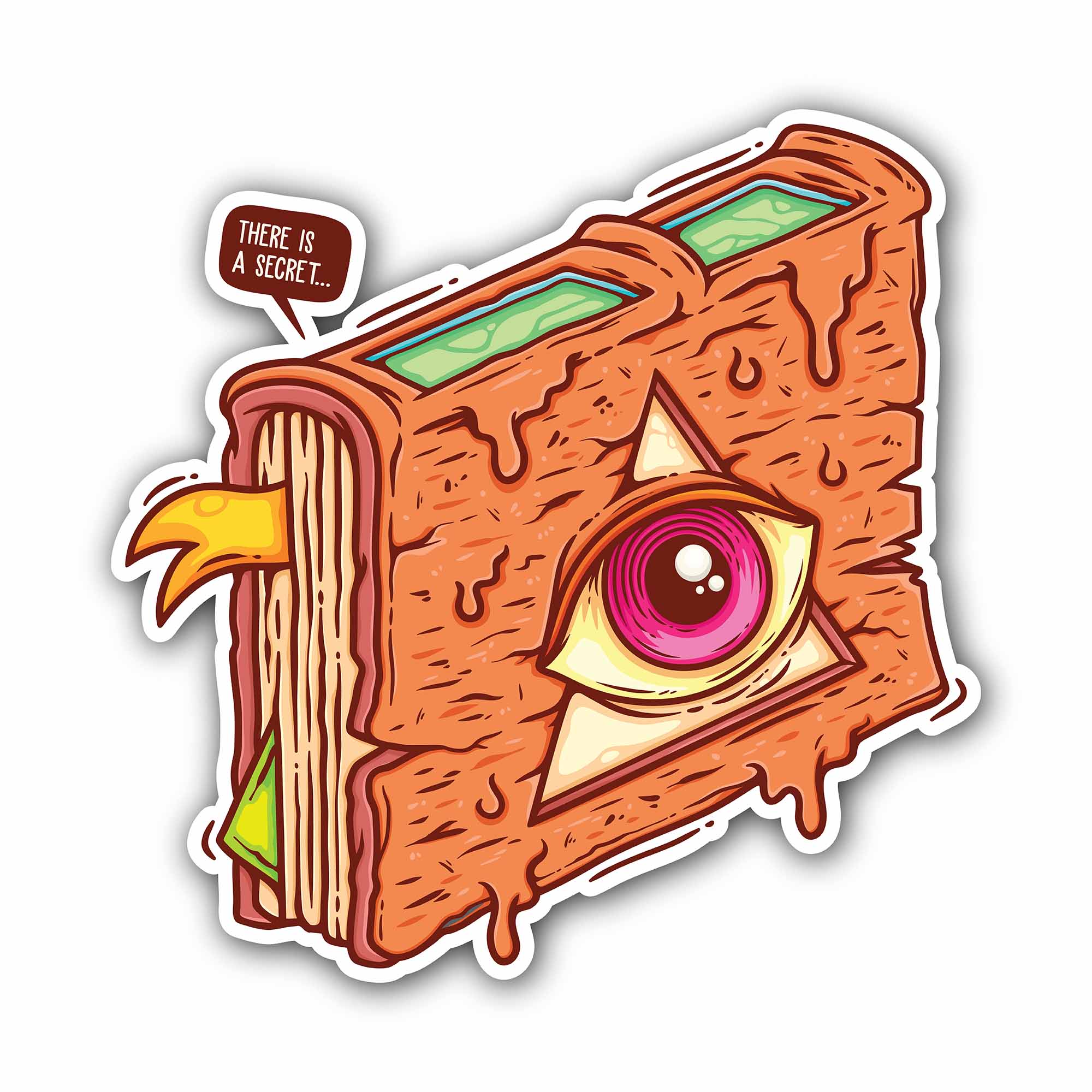 The Book with Horrifying Big Eyes Sticker, Waterproof Vinyl Decal Sticker Indoor Or Outdoor 2 (Pieces) 3" and 5"