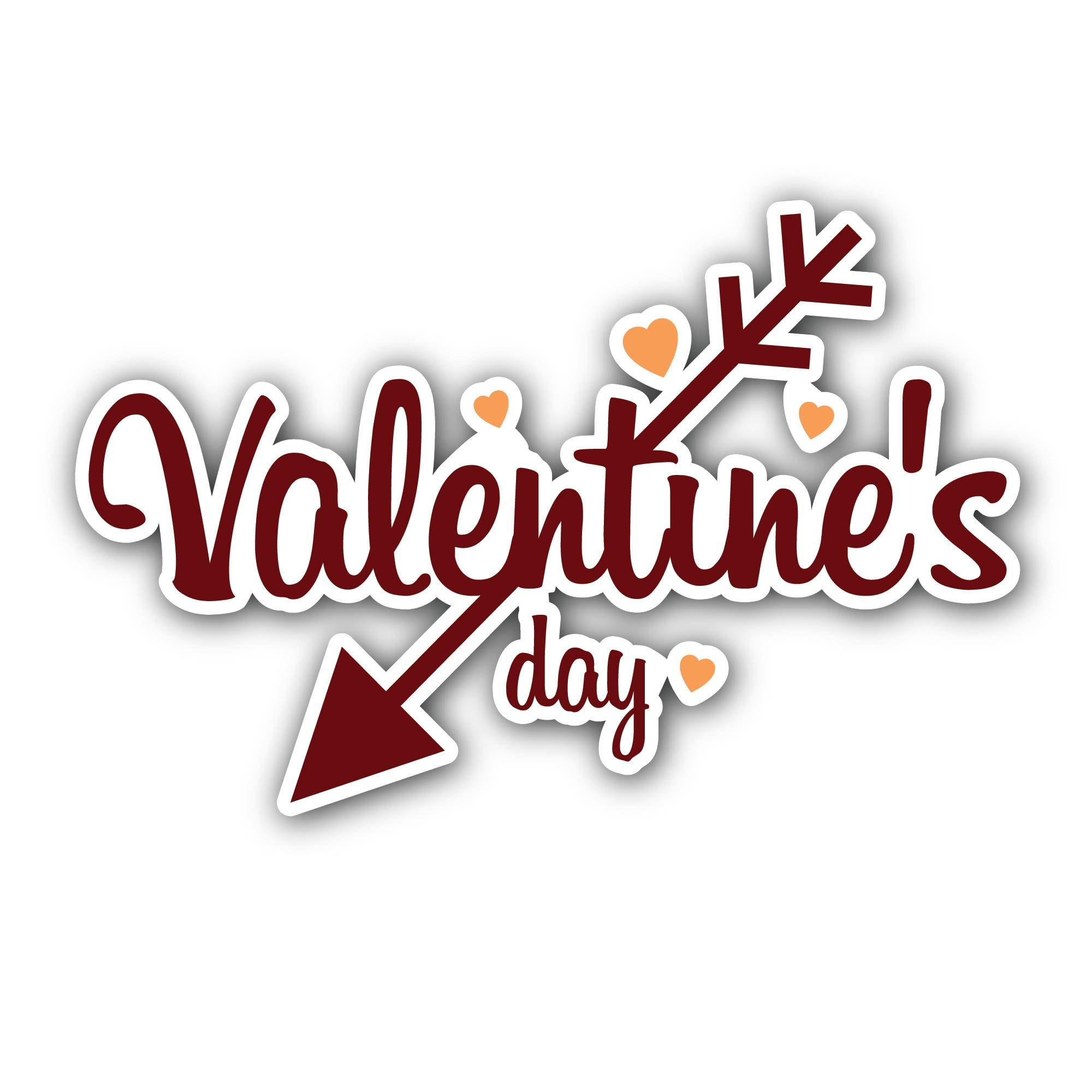 Valentine's Day Sticker, Waterproof Vinyl Decal Sticker Indoor Or Outdoor 2 (Pieces) 3" and 5"