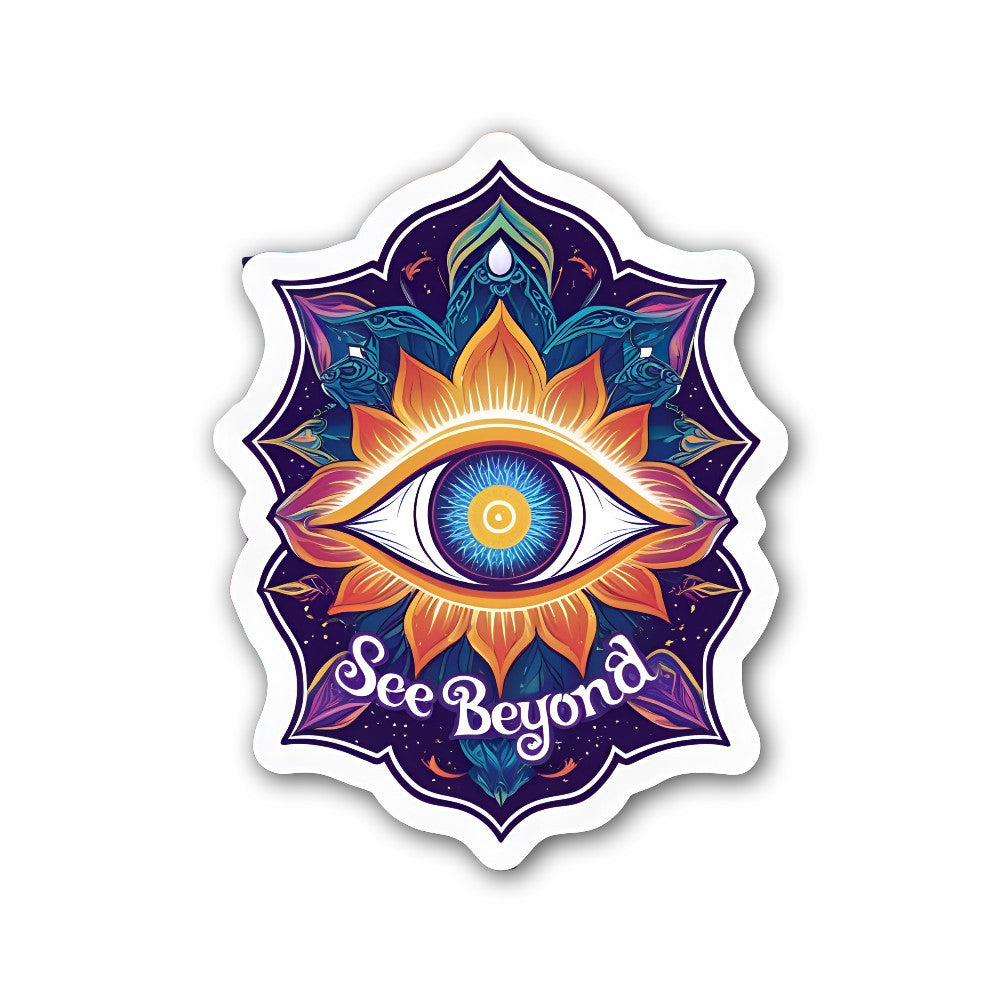 See Beyond Sticker, Waterproof Vinyl Decal Sticker Indoor Or Outdoor 2 (Pieces) 3" and 5"
