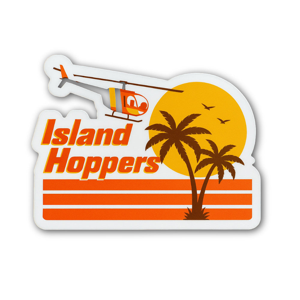 Island Hoppers Sticker, Waterproof Vinyl Decal Sticker Indoor Or Outdoor 2 (Pieces) 3" and 5"