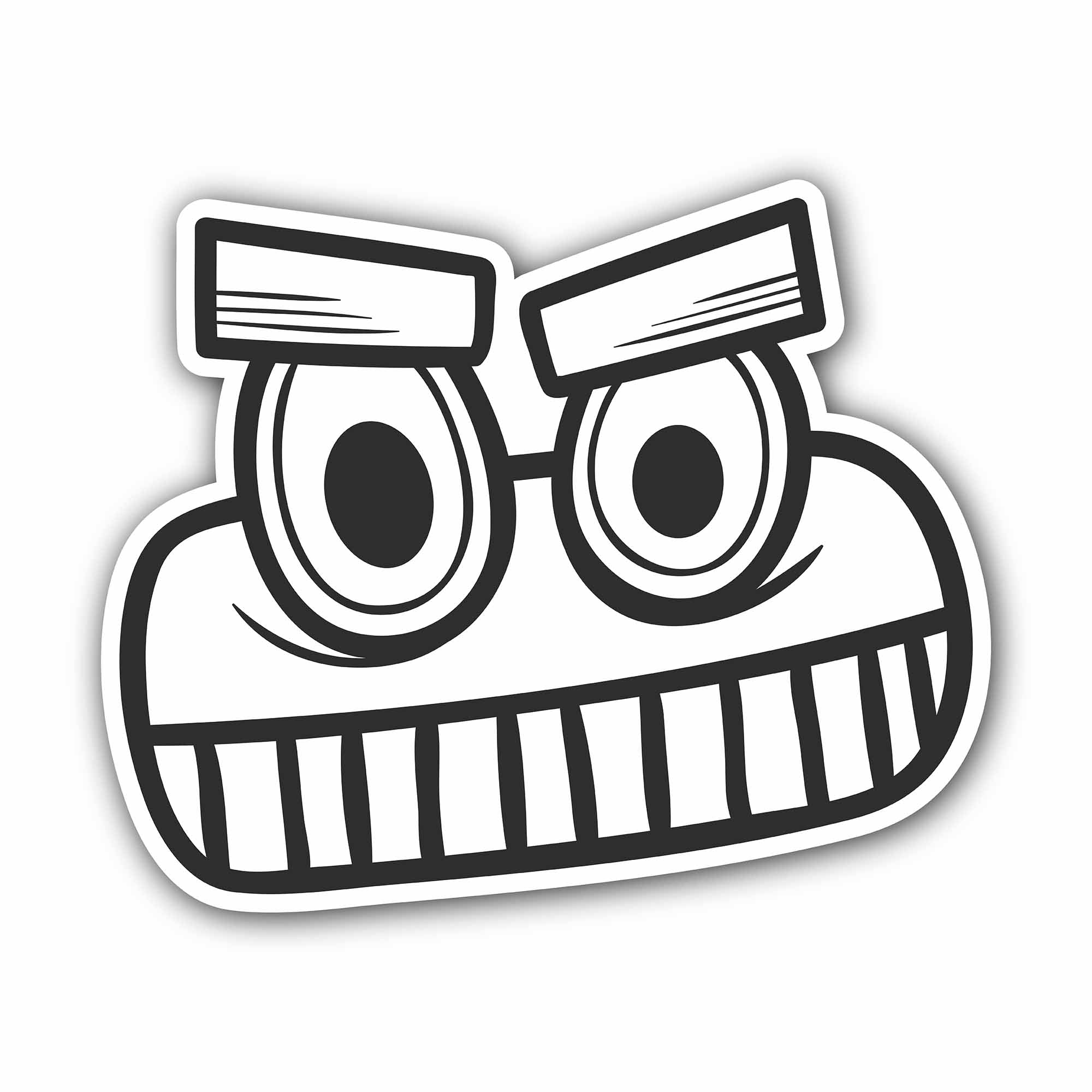 Smiling Face Sticker, Waterproof Vinyl Decal Sticker Indoor Or Outdoor 2 (Pieces) 3" and 5"