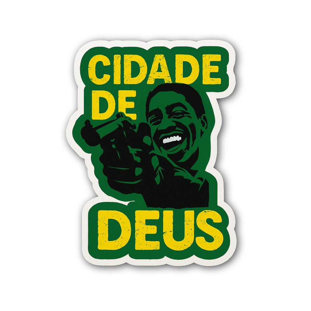 Cidade DE Deus Sticker, Waterproof Vinyl Decal Sticker Indoor Or Outdoor 2 (Pieces) 3" and 5"