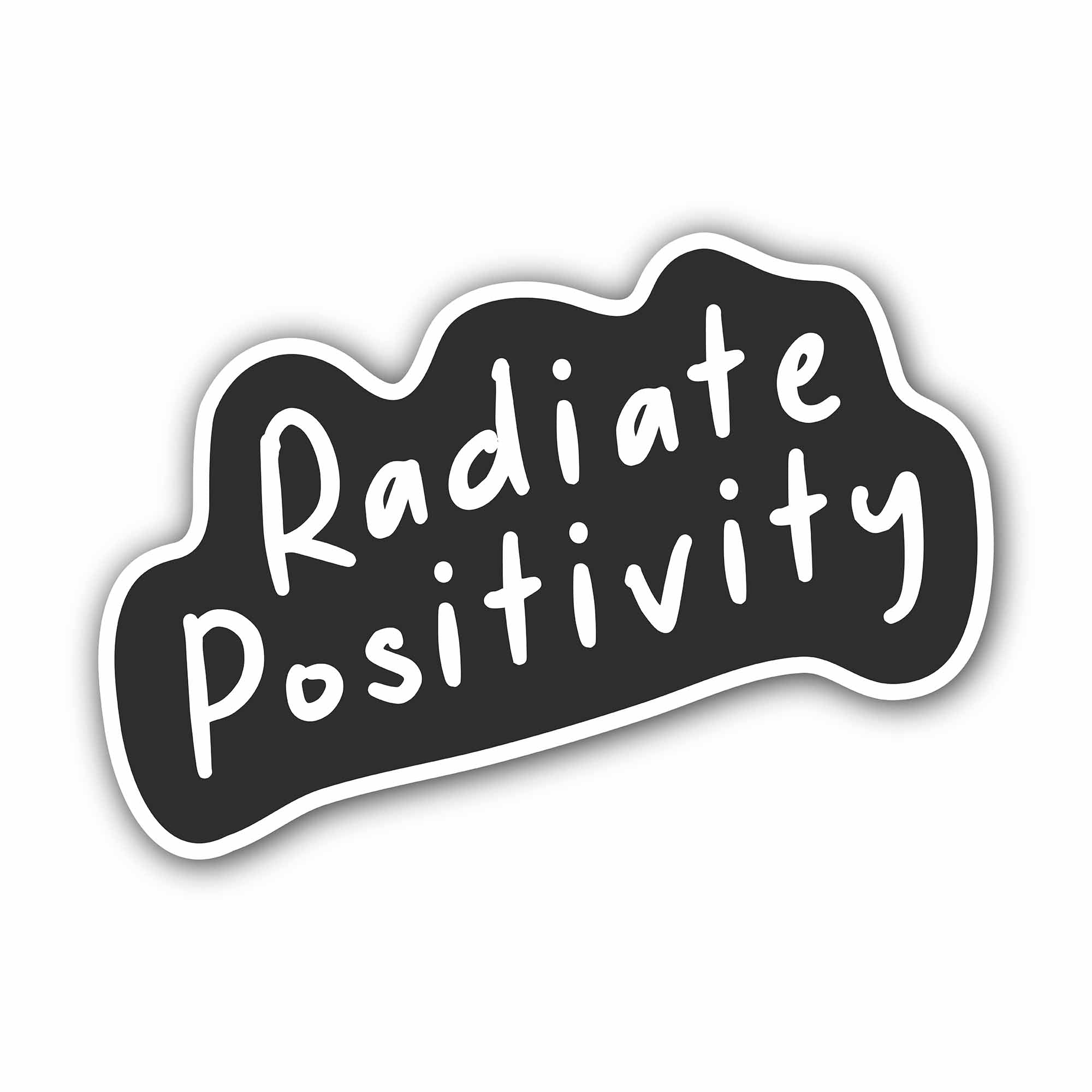 Radiate Positivity Sticker, Waterproof Vinyl Decal Sticker Indoor Or Outdoor 2 (Pieces) 3" and 5"