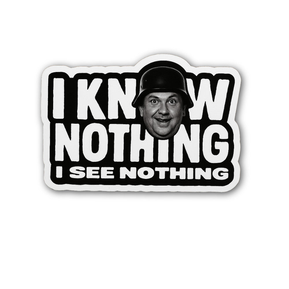 I Know Nothing I See Nothing Sticker, Waterproof Vinyl Decal Sticker Indoor Or Outdoor 2 (Pieces) 3" and 5"