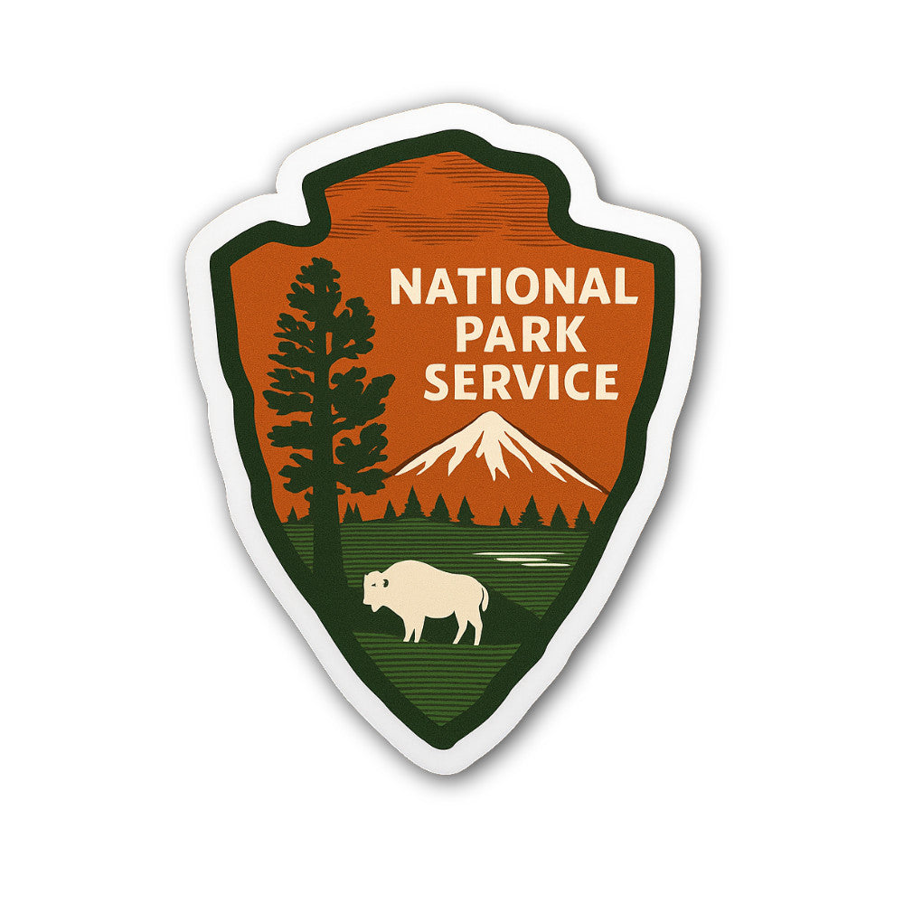 Park Service Sticker, Waterproof Vinyl Decal Sticker Indoor Or Outdoor 2 (Pieces) 3" and 5"