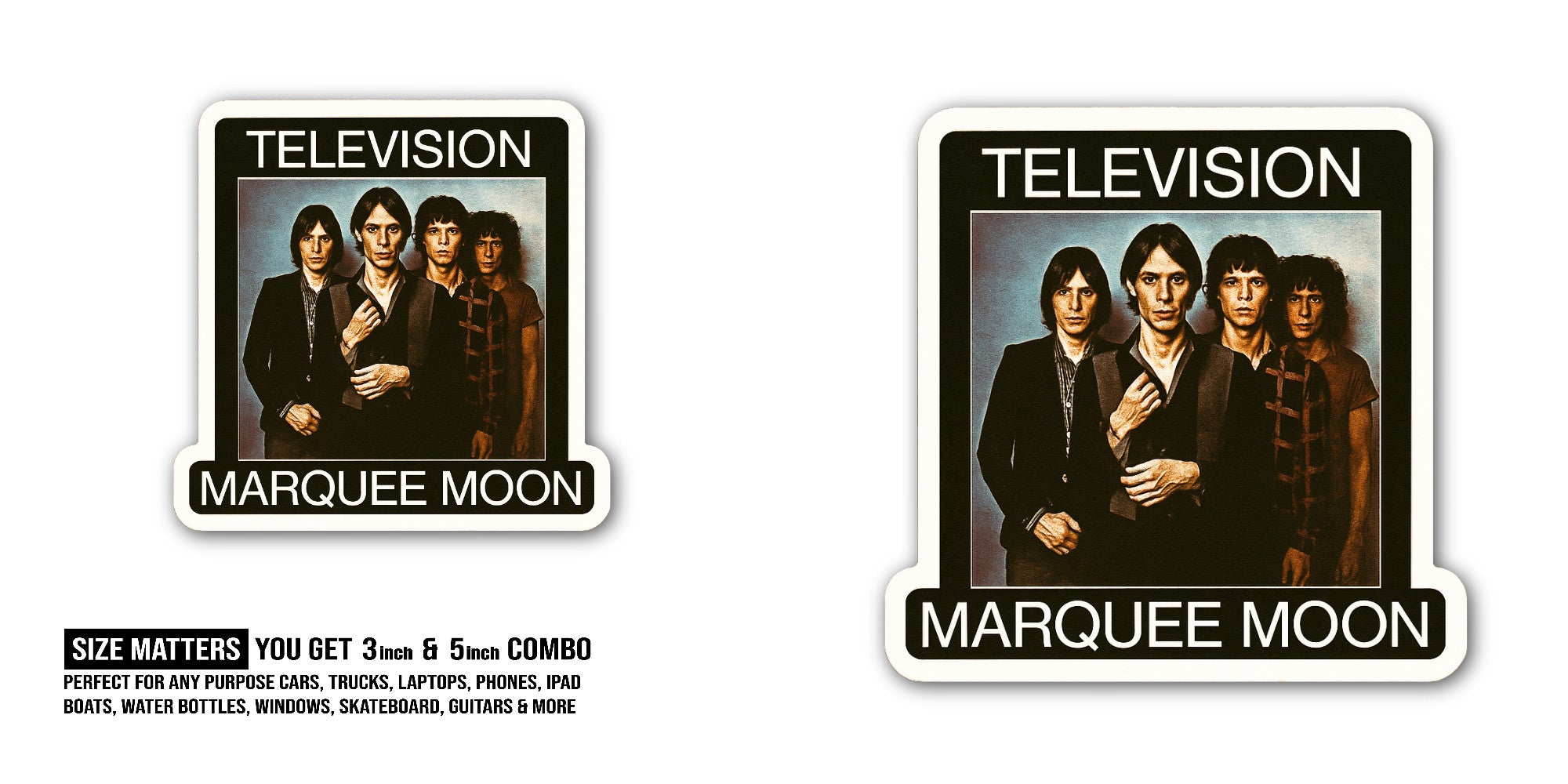 Television Sticker, Waterproof Vinyl Decal Sticker Indoor Or Outdoor 2 (Pieces) 3" and 5"