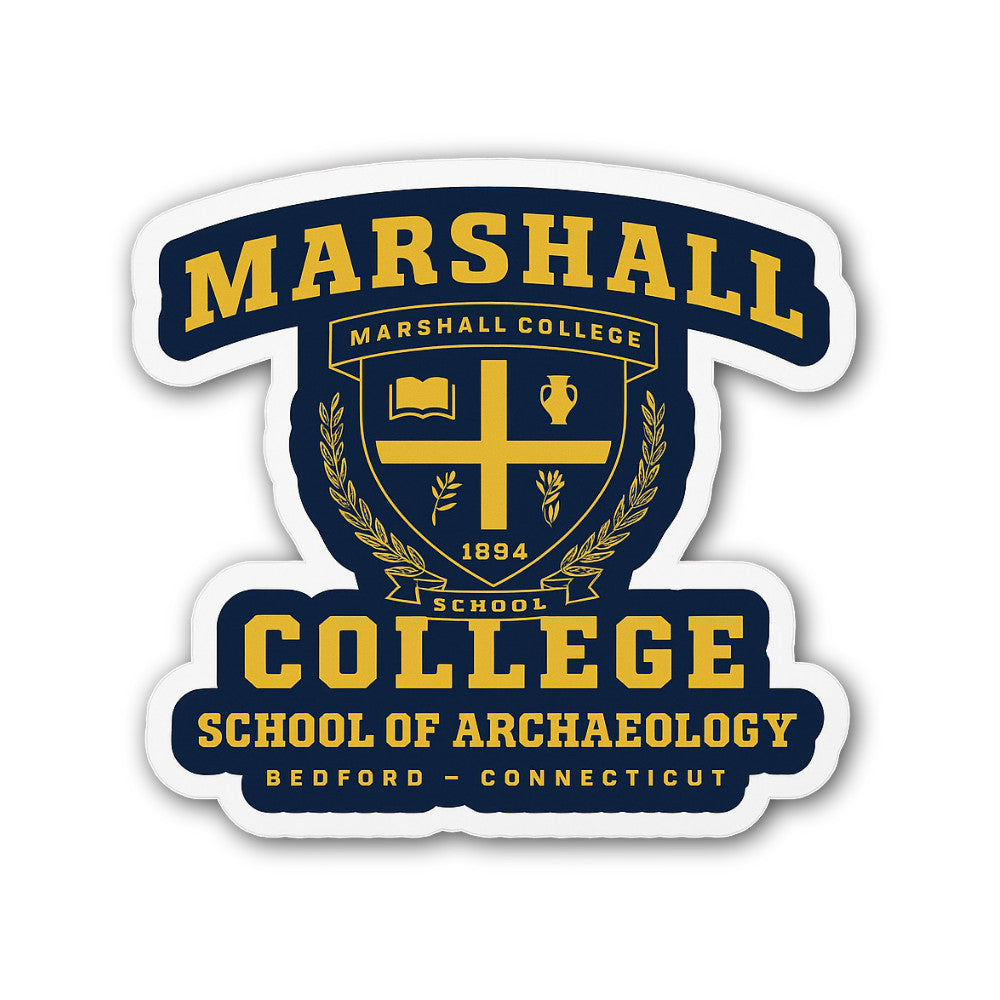 Marshall College Sticker, Waterproof Vinyl Decal Sticker Indoor Or Outdoor 2 (Pieces) 3" and 5"