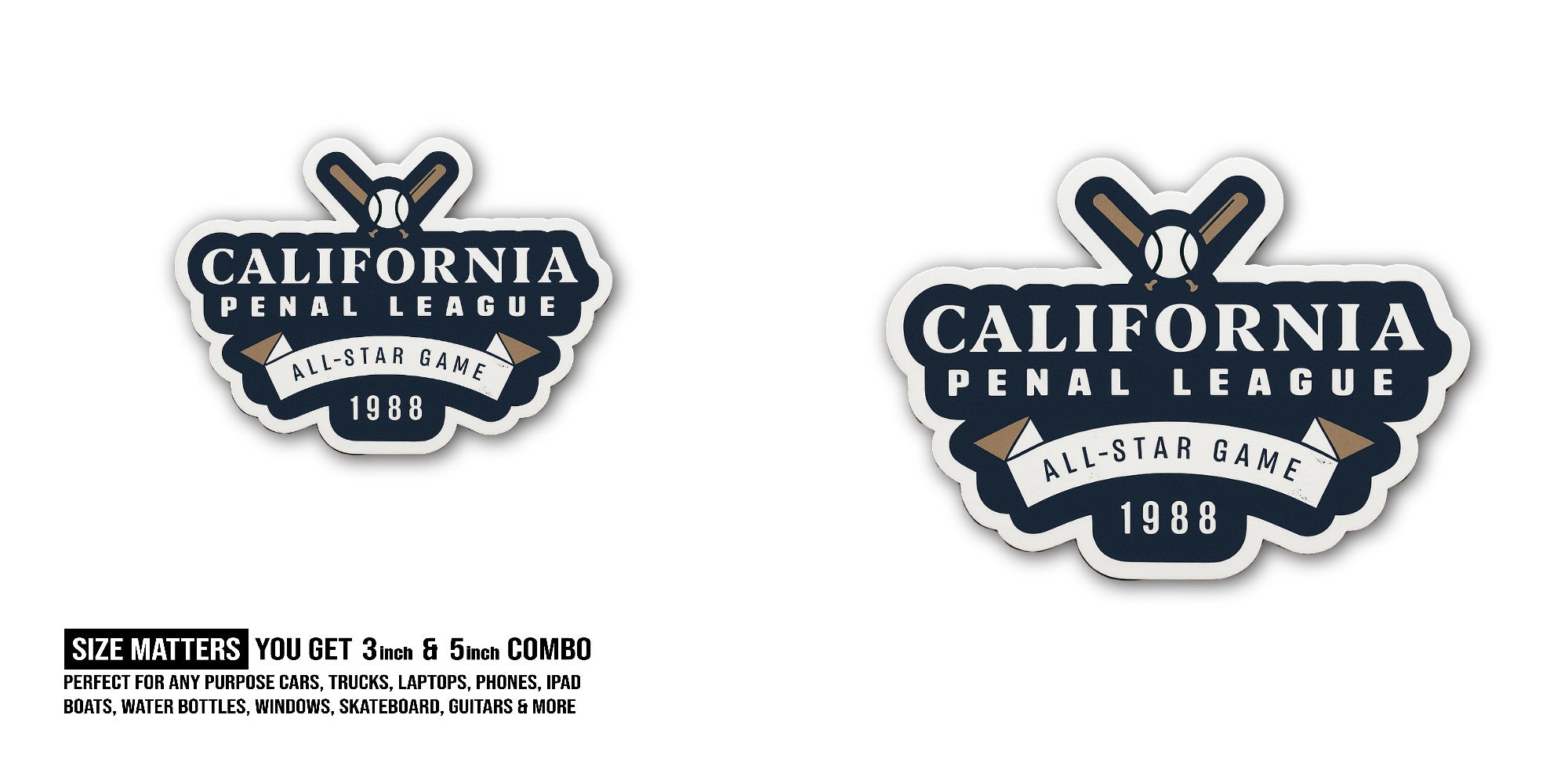 CALIF0RNIA Sticker, Waterproof Vinyl Decal Sticker Indoor Or Outdoor 2 (Pieces) 3" and 5"