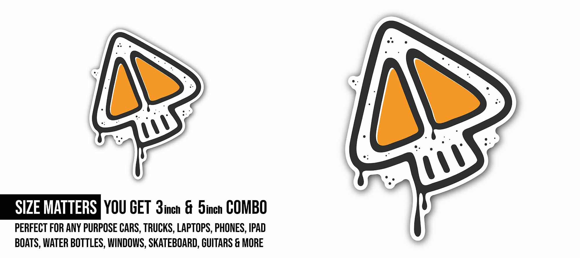 Halloween Sticker, Waterproof Vinyl Decal Sticker Indoor Or Outdoor 2 (Pieces) 3" and 5"