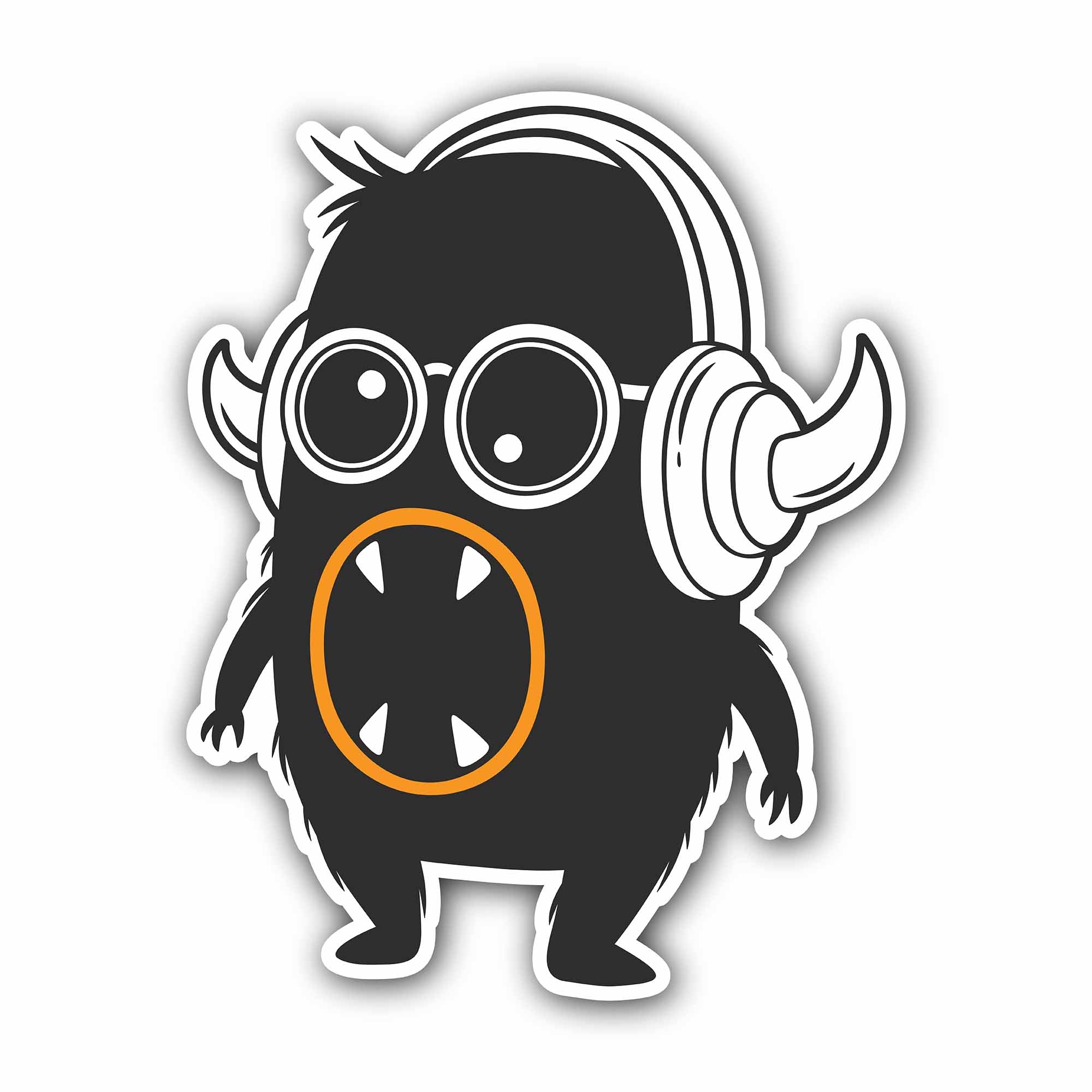 Black Angry Ghost Sticker, Waterproof Vinyl Decal Sticker Indoor Or Outdoor 2 (Pieces) 3" and 5"
