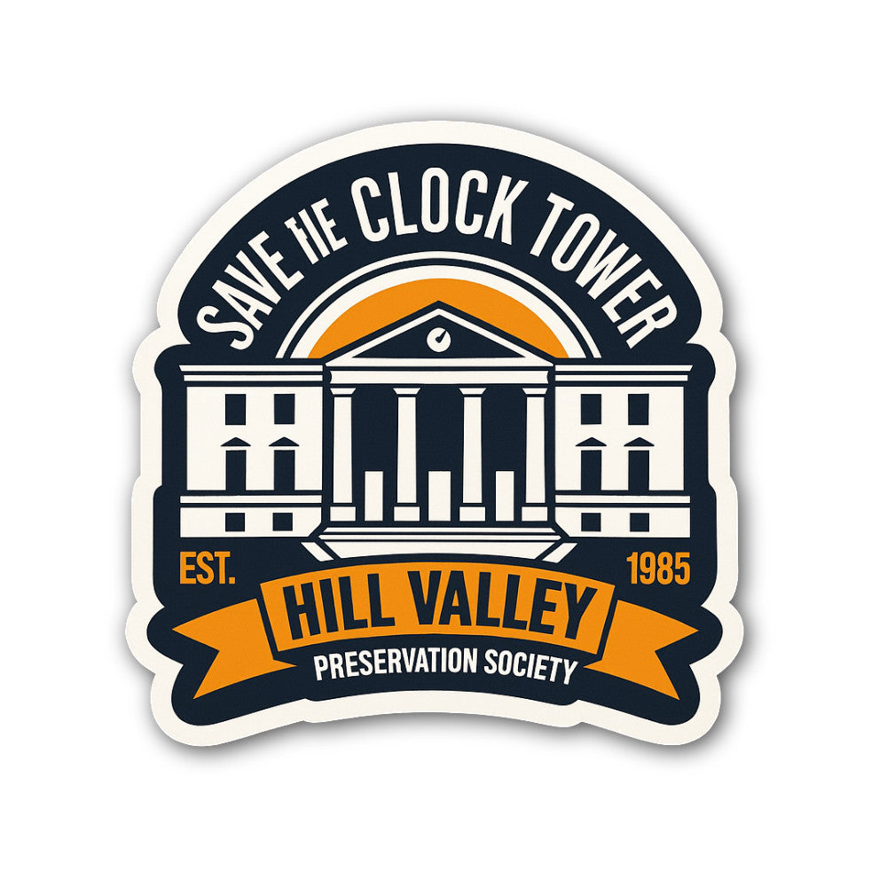 Clock Tower Sticker, Waterproof Vinyl Decal Sticker Indoor Or Outdoor 2 (Pieces) 3" and 5"