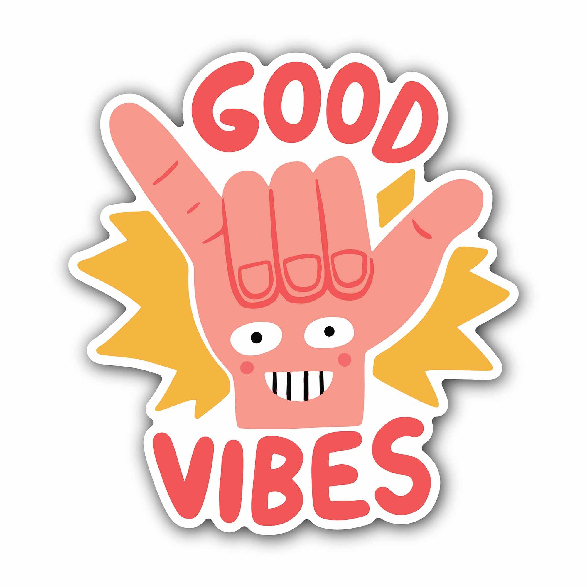Good Vibes Sticker, Waterproof Vinyl Decal Sticker Indoor Or Outdoor 2 (Pieces) 3" and 5"