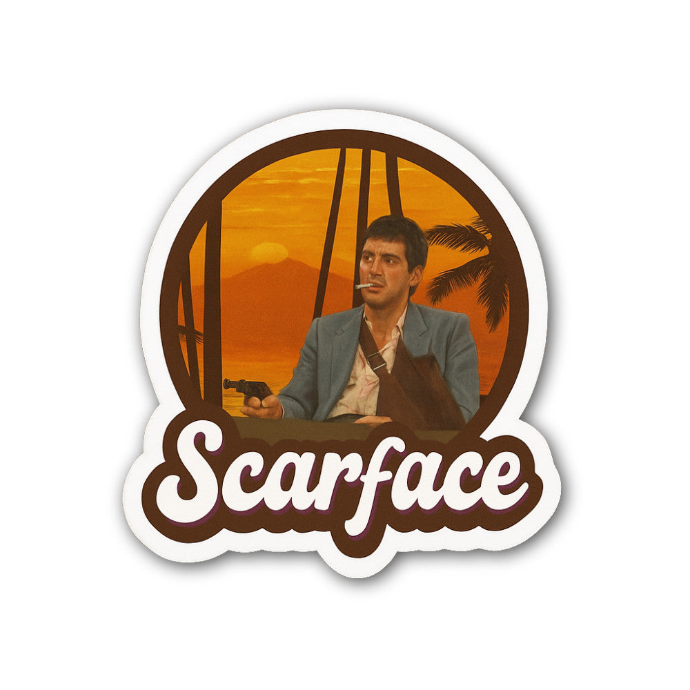 Scarface Sticker, Waterproof Vinyl Decal Sticker Indoor Or Outdoor 2 (Pieces) 3" and 5"