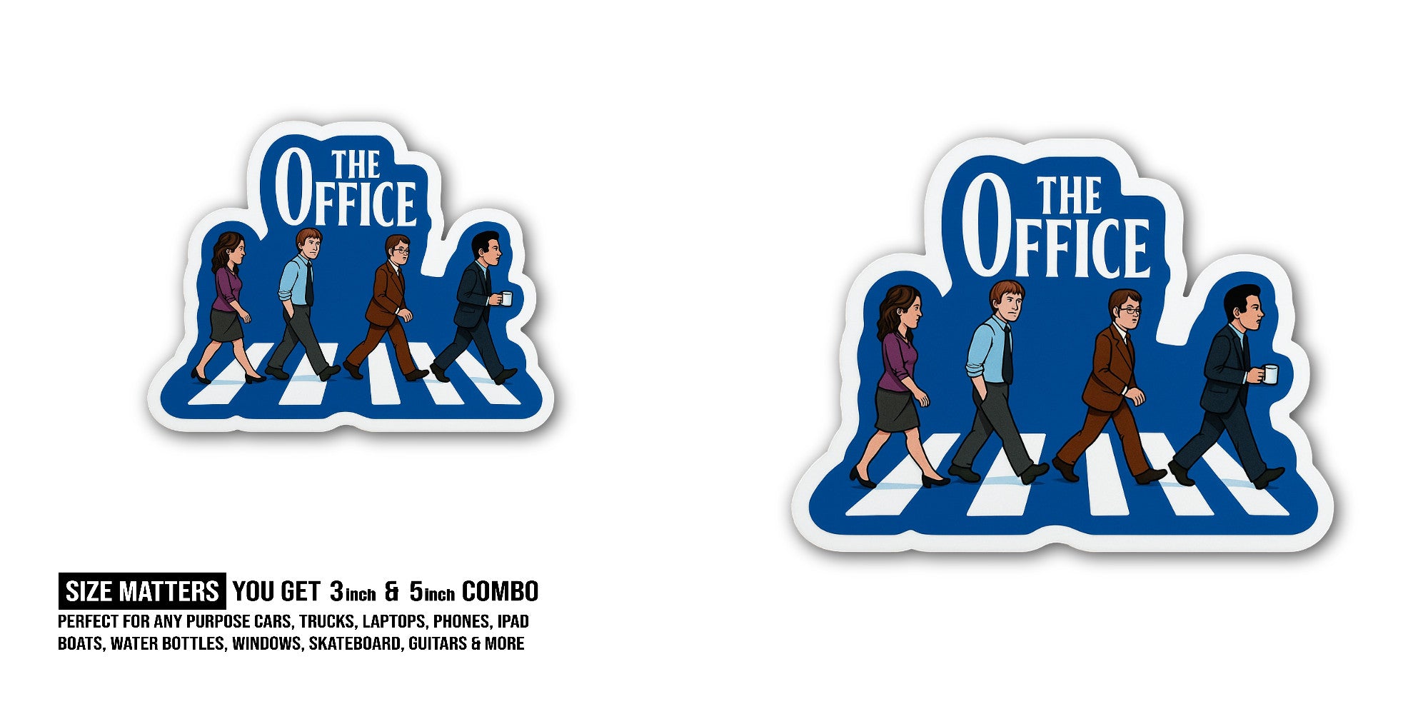 The 0ffice Sticker, Waterproof Vinyl Decal Sticker Indoor Or Outdoor 2 (Pieces) 3" and 5"
