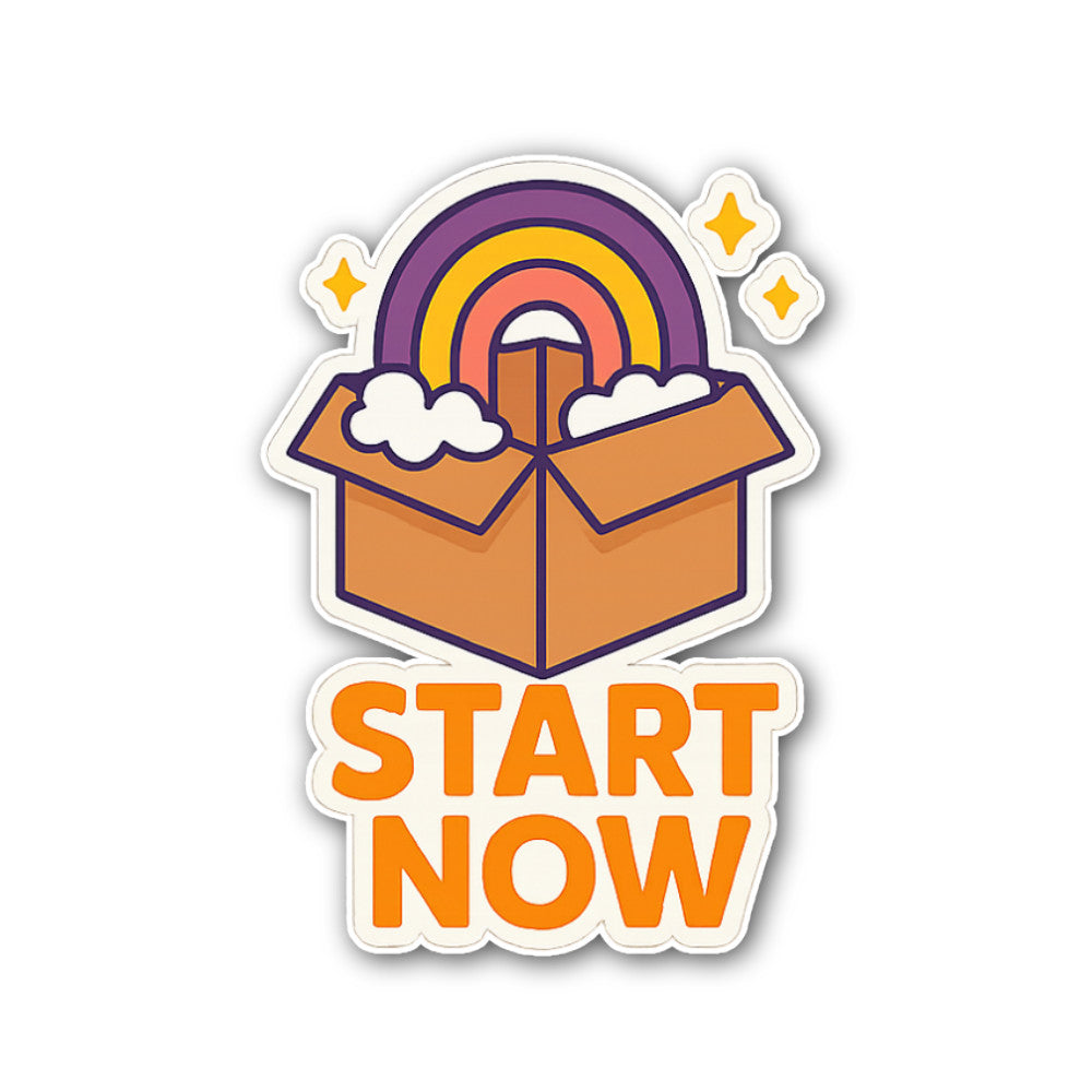 START NOW Sticker, Waterproof Vinyl Decal Sticker Indoor Or Outdoor 2 (Pieces) 3" and 5"