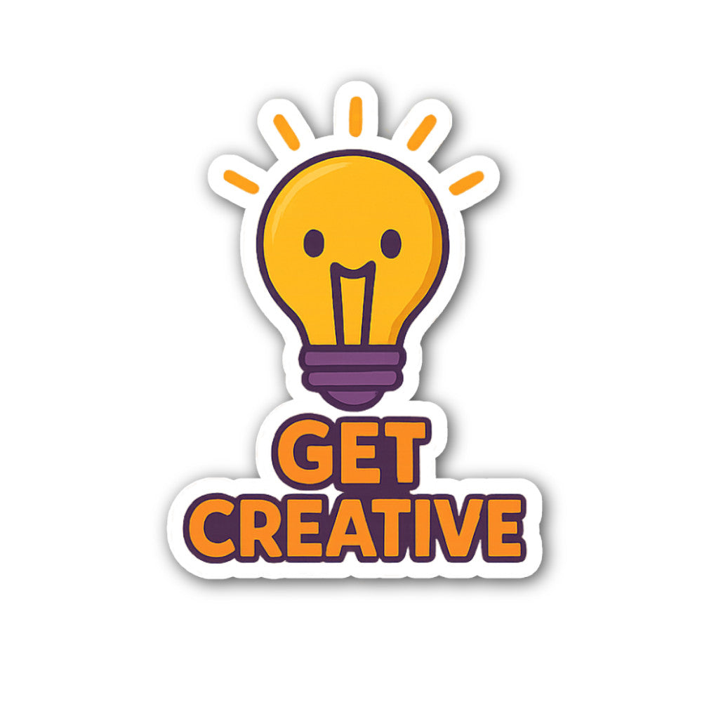 GET CRE@Ative Sticker, Waterproof Vinyl Decal Sticker Indoor Or Outdoor 2 (Pieces) 3" and 5"