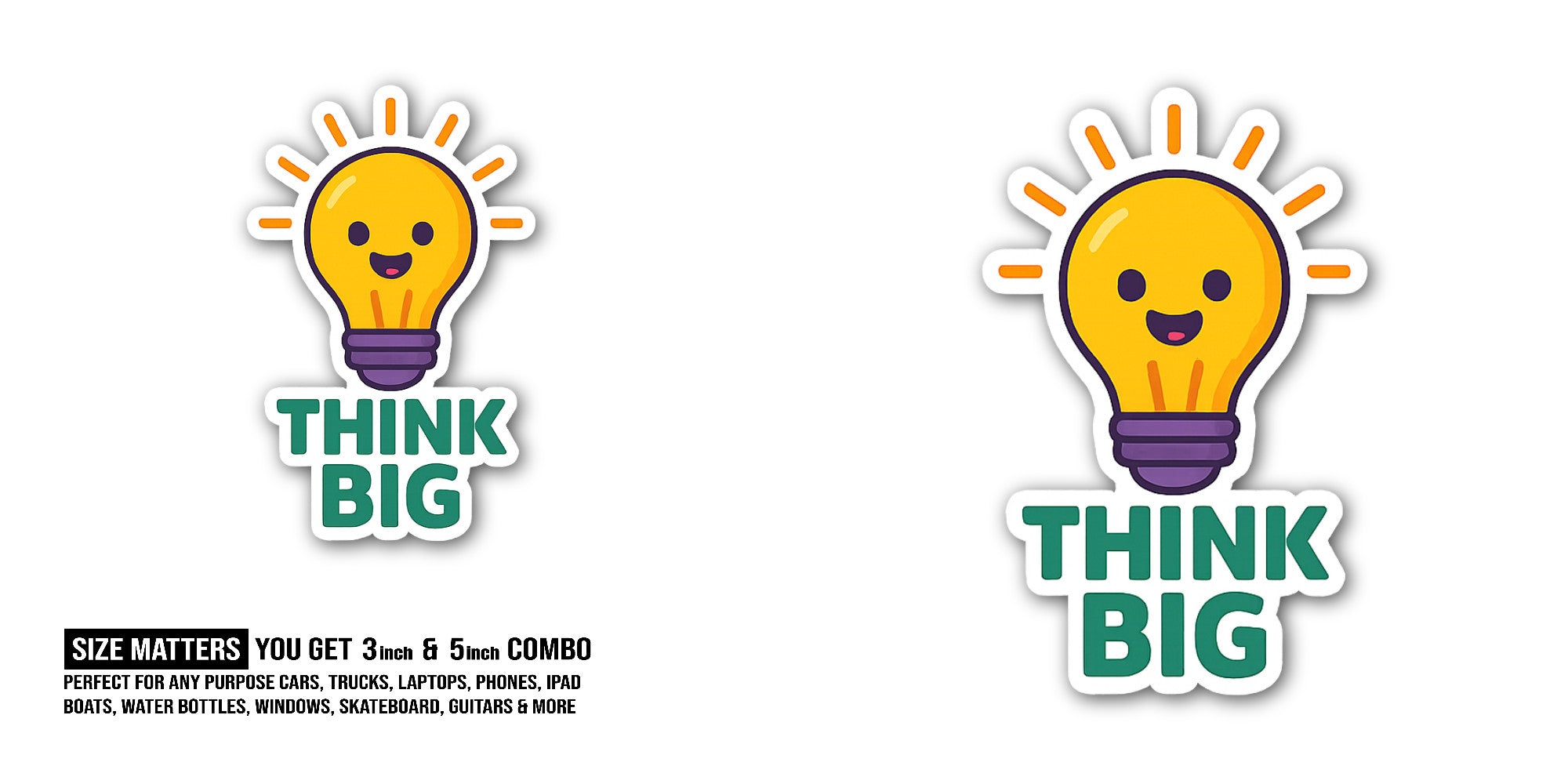 TH@Ink Big Sticker, Waterproof Vinyl Decal Sticker Indoor Or Outdoor 2 (Pieces) 3" and 5"