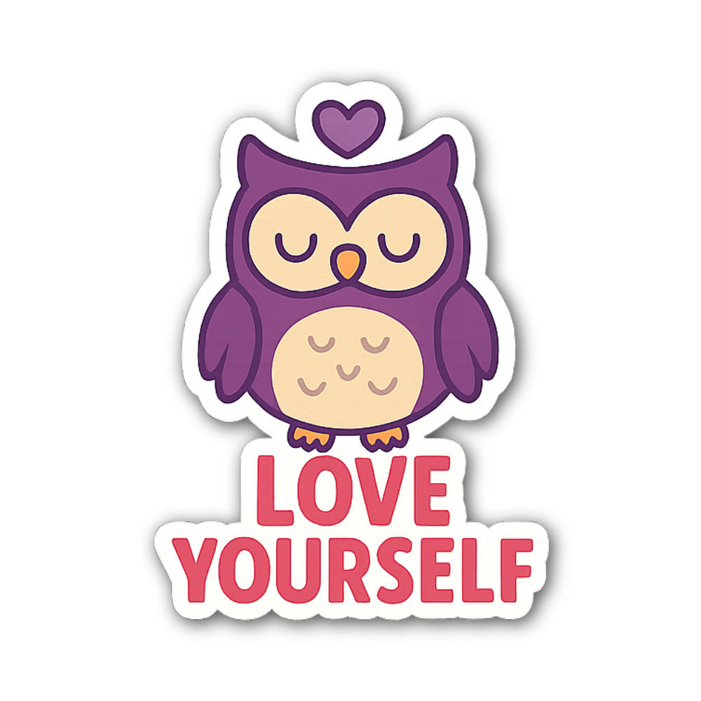 Cute owl Sticker, Waterproof Vinyl Decal Sticker Indoor Or Outdoor 2 (Pieces) 3" and 5"